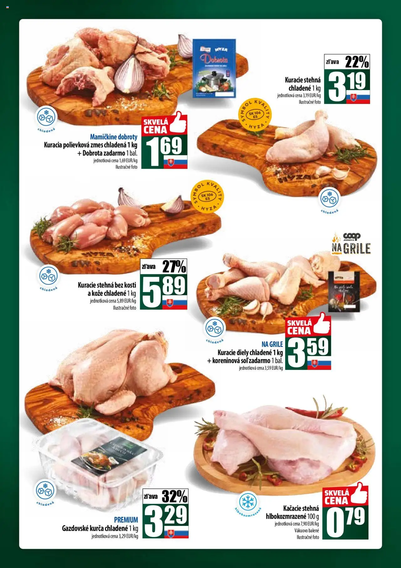 COOP Jednota široká ponuka │ platný od 17.07.2025 | Strana: 10 | Produkty: Kačacie stehná, Kuracie stehná, Soľ, Kurča