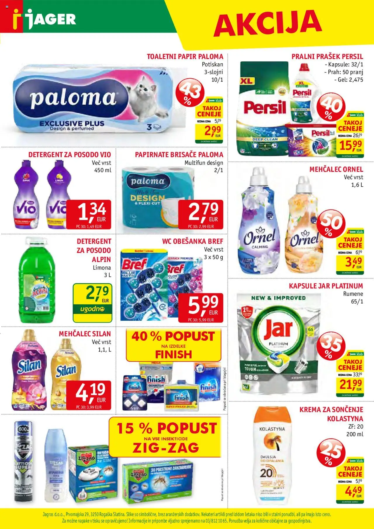 Jager katalog │ velja od 16.07.2025 | Stran: 15 | Izdelki: Mehčalec, Krema za soncenje, Detergent, Limona