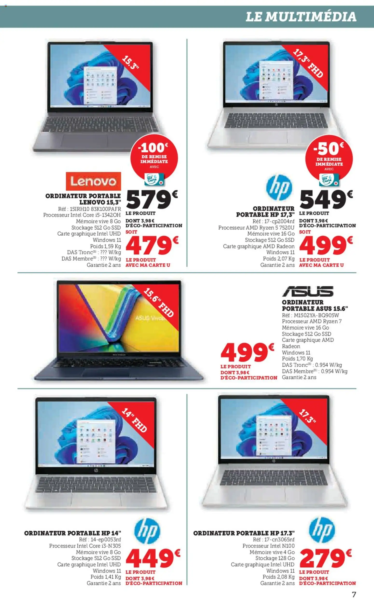 {H1} | Page: 7 | Produits: Ordinateur, Poids, Ordinateur portable, Portable