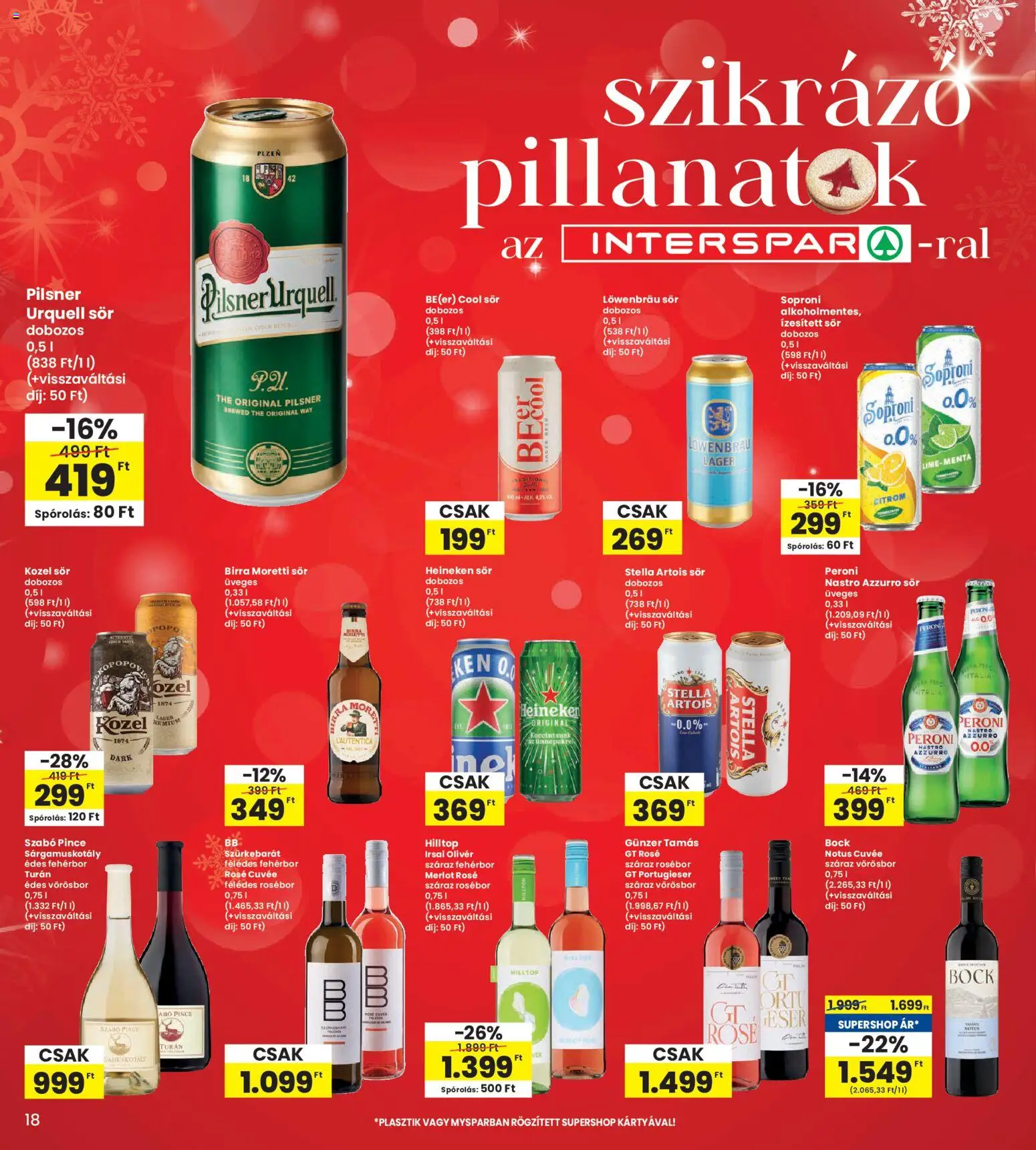 Interspar akciós ujság - amely érvényes a következő dátumtól: 18.12.2025 | Oldal: 18 | Termékek: Heineken, Stella artois, Fehérbor, Citrom