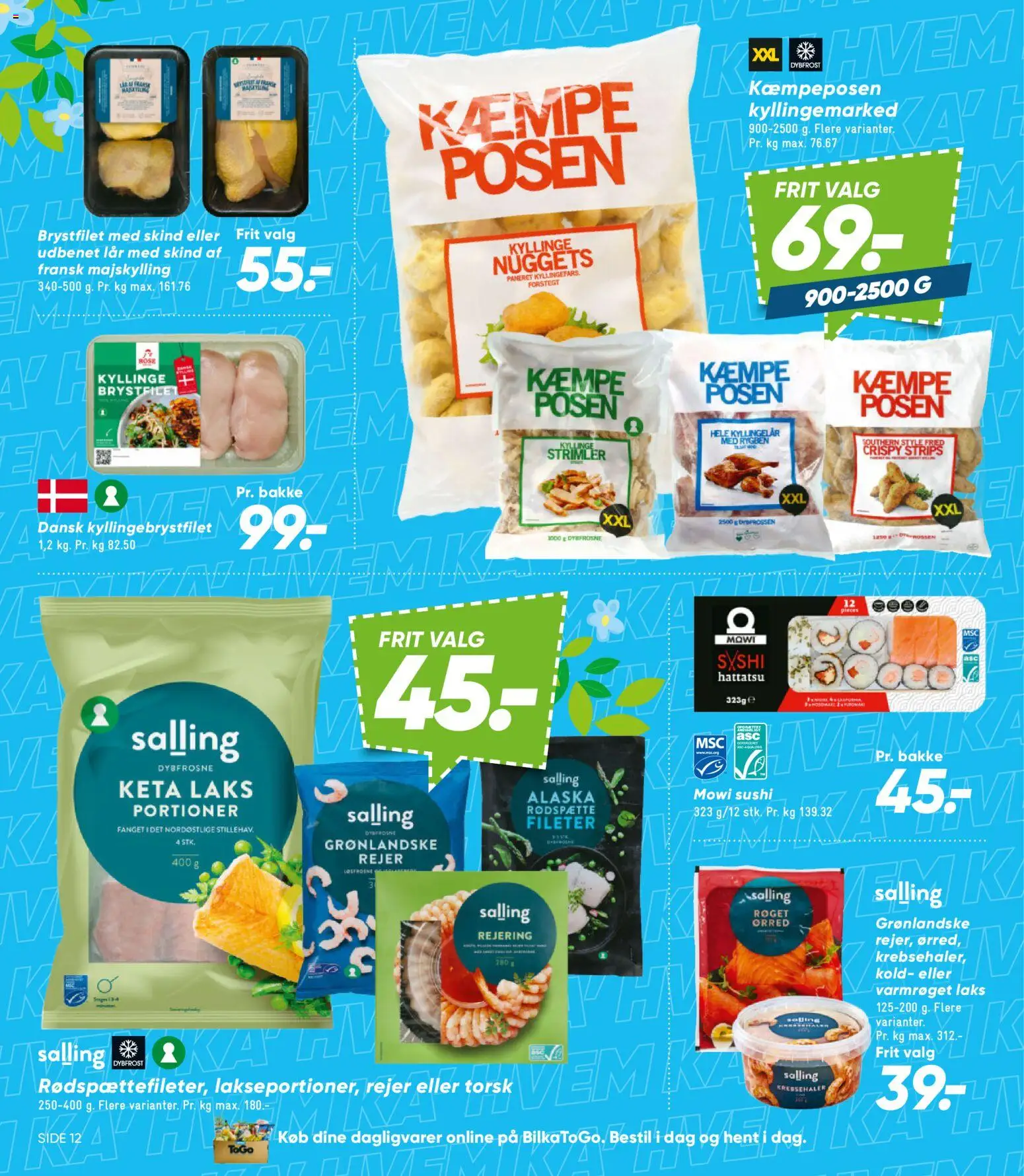 Bilka tilbudsavis – gyldig fra 10.04.2026 | Side: 14 | Produkter: Nuggets, Rejer, Sushi, Torsk