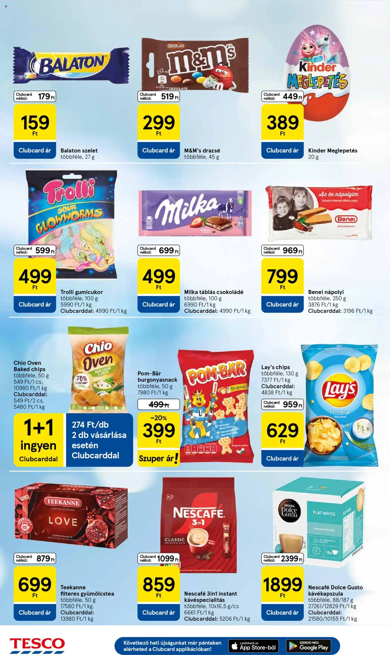 Tesco akciós ujság - amely érvényes a következő dátumtól: 22.01.2026 | Oldal: 6 | Termékek: Dolce Gusto, Chips, Gyümölcstea, Csokoládé