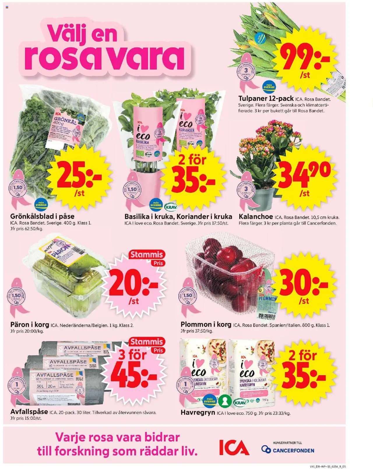 ICA Supermarket reklamblad aktuell från 06.10.2025 | Sida: 5 | Produkter: Havregryn, Korg, Plommon, Basilika