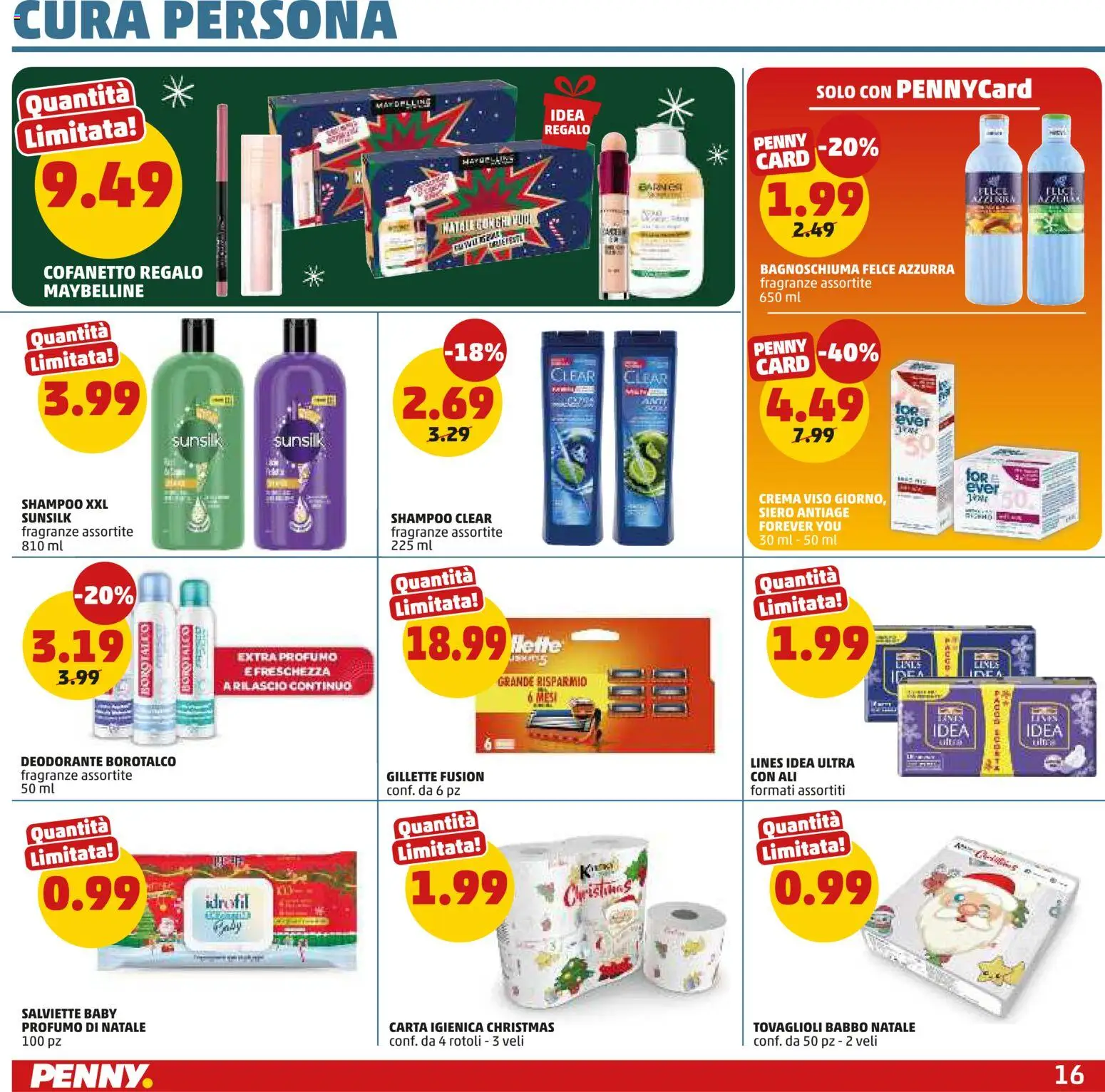 Volantino PENNY del 01.12.2025 | Pagina: 16 | Prodotti: Shampoo, Crema, Carta igienica, Crema viso