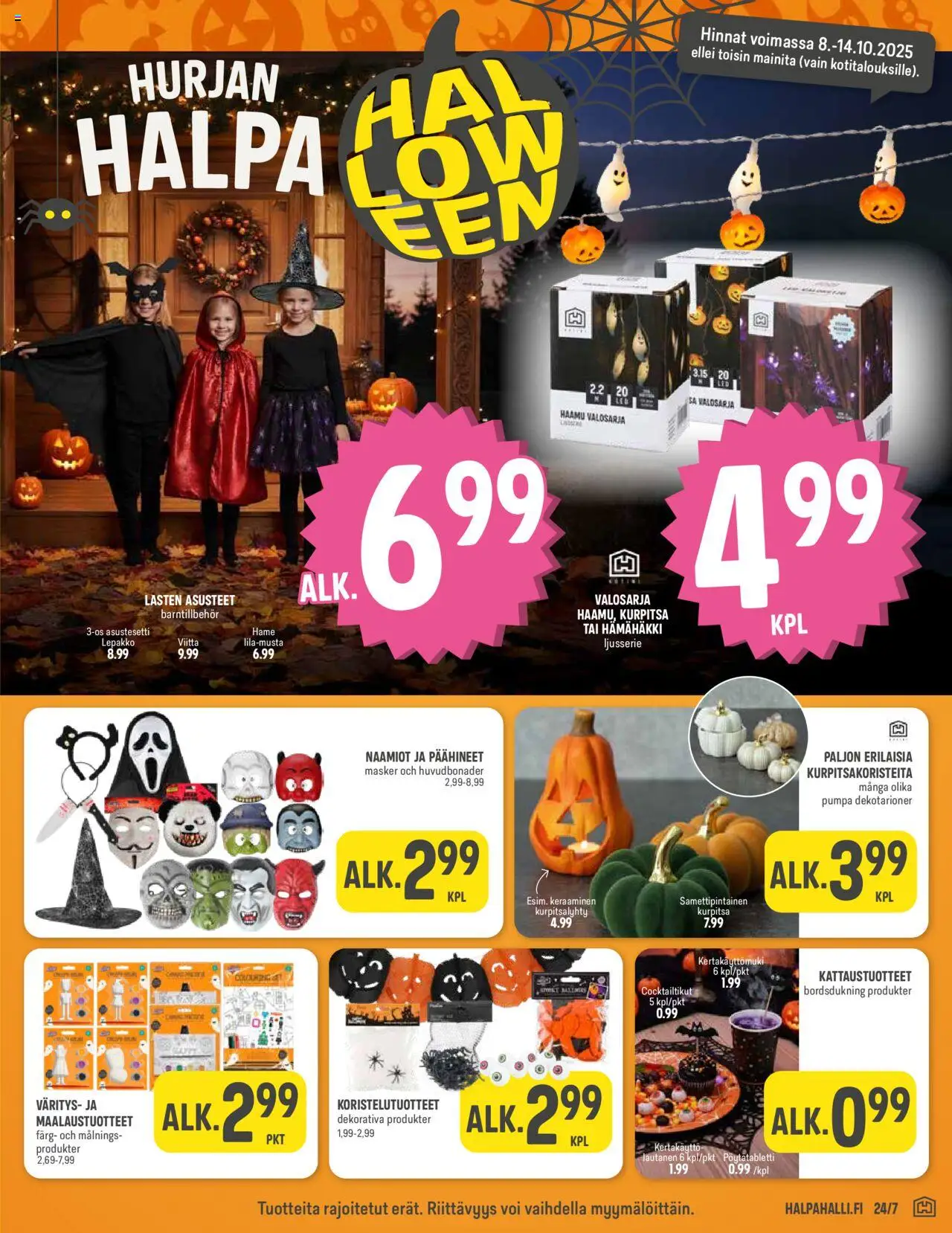 Halpa Halli tarjoukset – voimassa 08.10.2025 alkaen | Sivu: 5 | Tuotteet: Hame, Voi, Kurpitsa, Lautanen