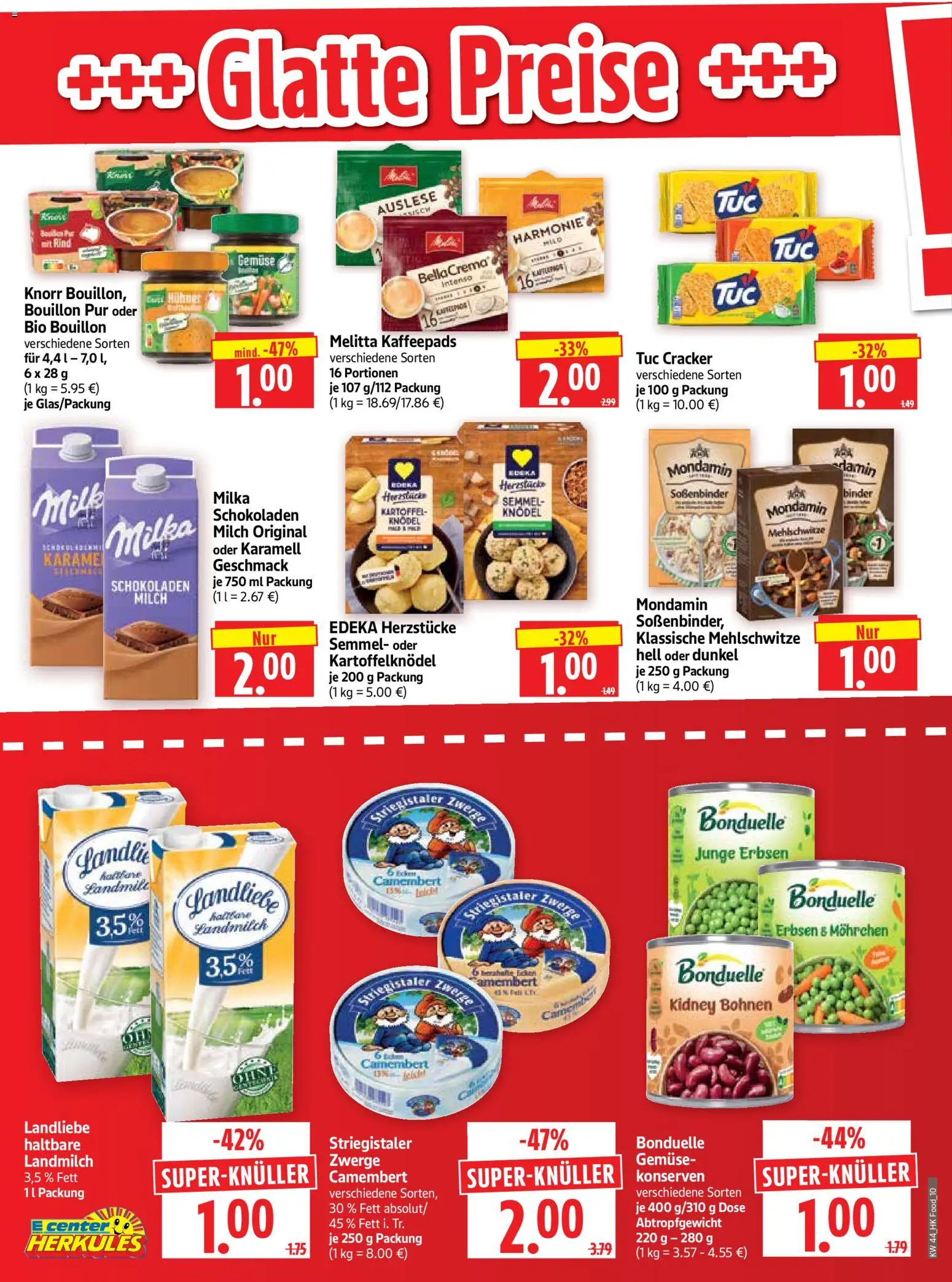 HERKULES Prospekt 	 – gültig ab 27.10.2025 | Seite: 10 | Produkte: Milch, Milka, Gemüse, Erbsen