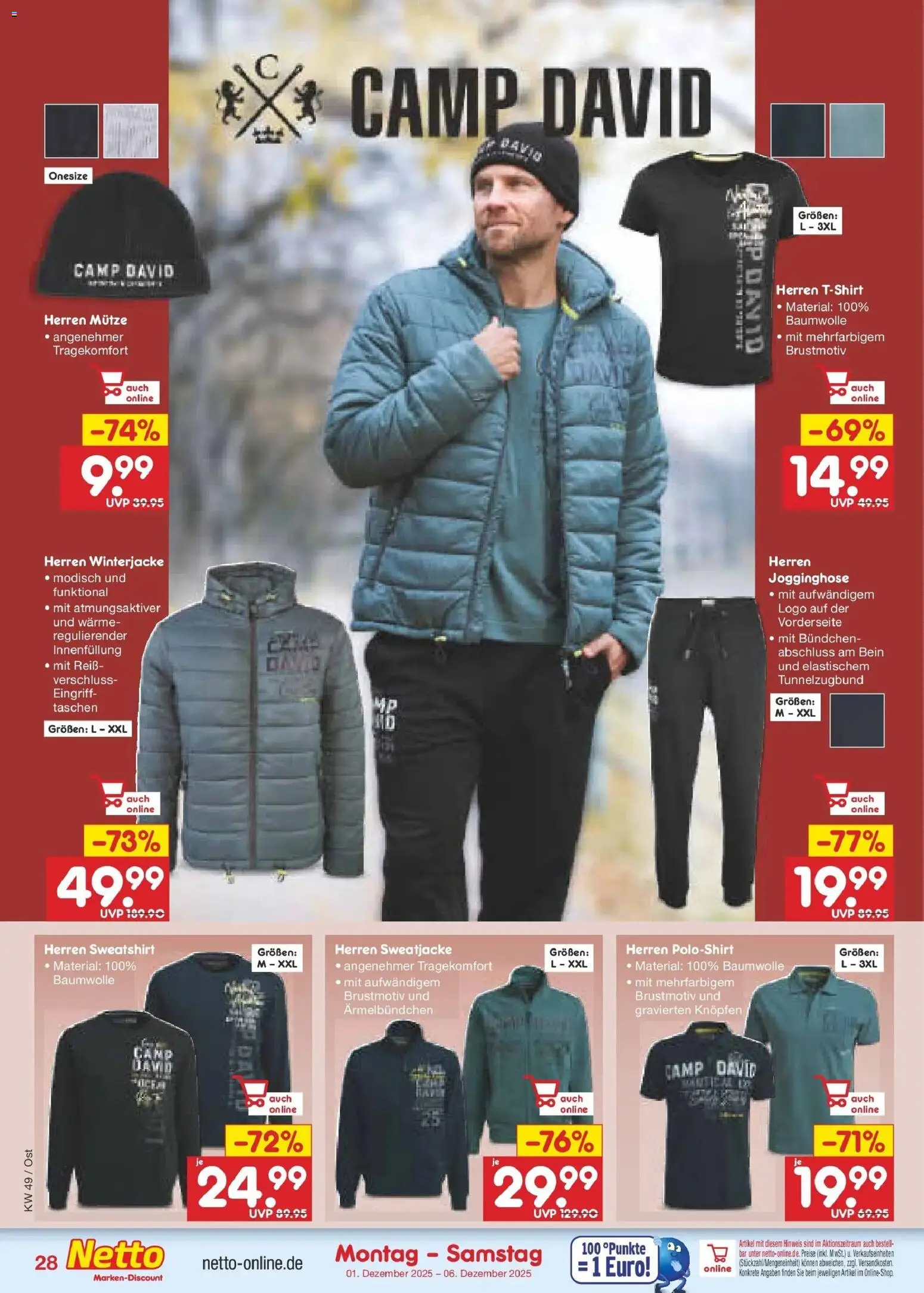 Netto Marken-Discount prospekt Spremberg	 – gültig ab 01.12.2025 | Seite: 30 | Produkte: Jogginghose, Sweatjacke, Sweatshirt, Poloshirt