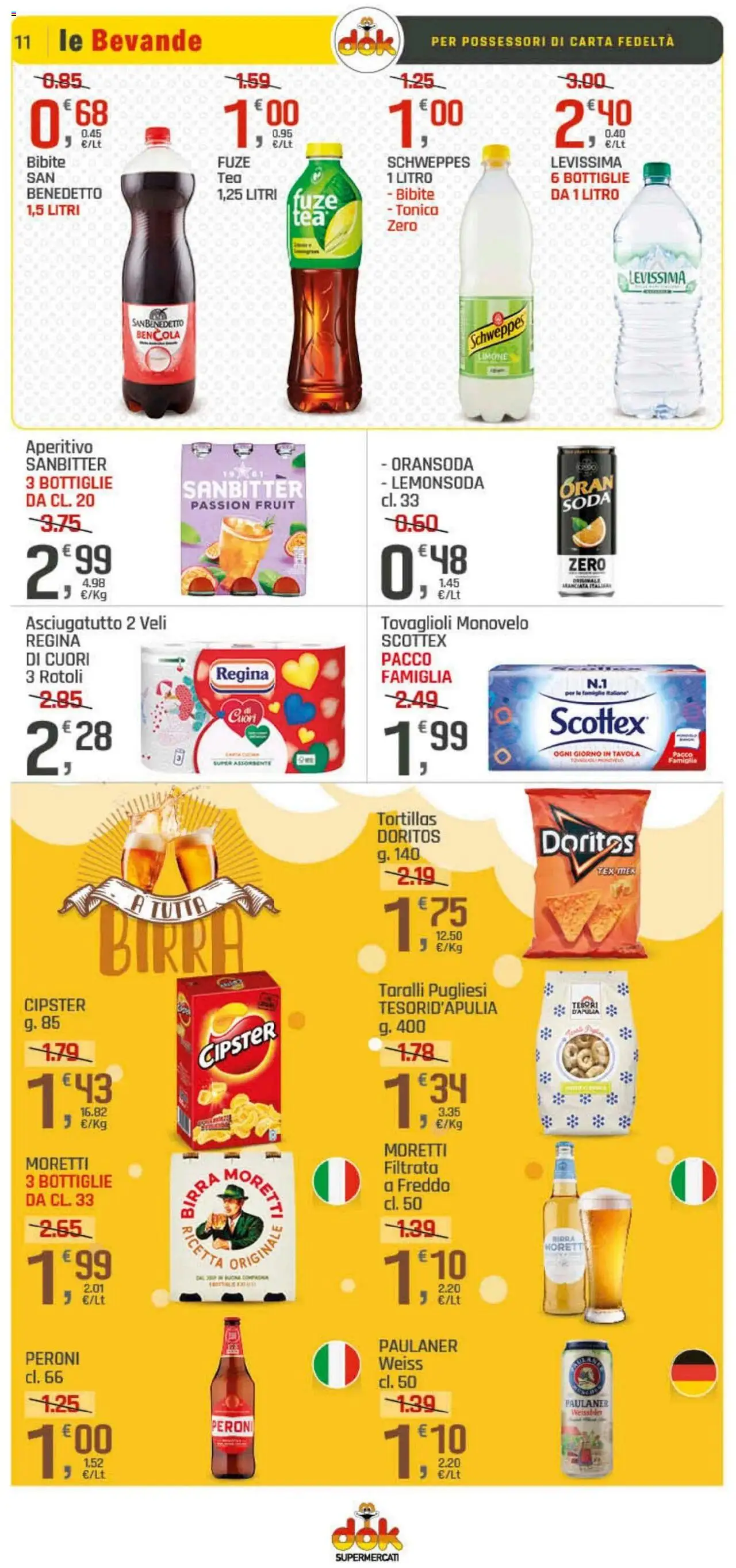 Volantino DOK del 21.08.2025 | Pagina: 11 | Prodotti: Birra, Tortillas, Taralli, Asciugatutto