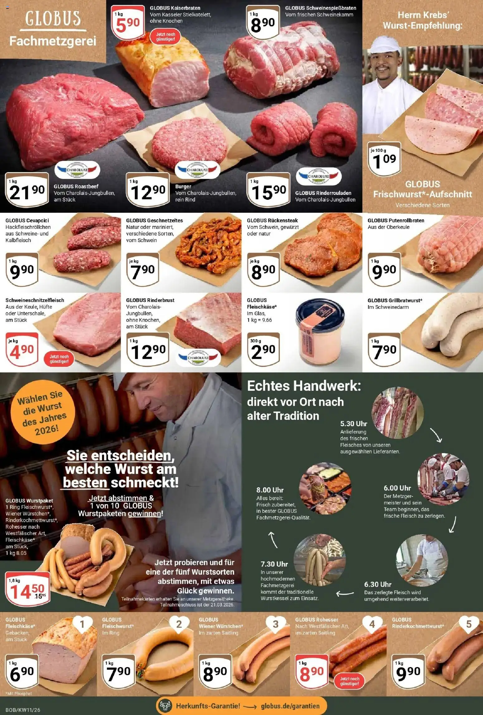 Globus prospekt Bobenheim-Roxheim	 – gültig ab 09.03.2026 | Seite: 9 | Produkte: Cevapcici, Burger, Roastbeef, Uhr