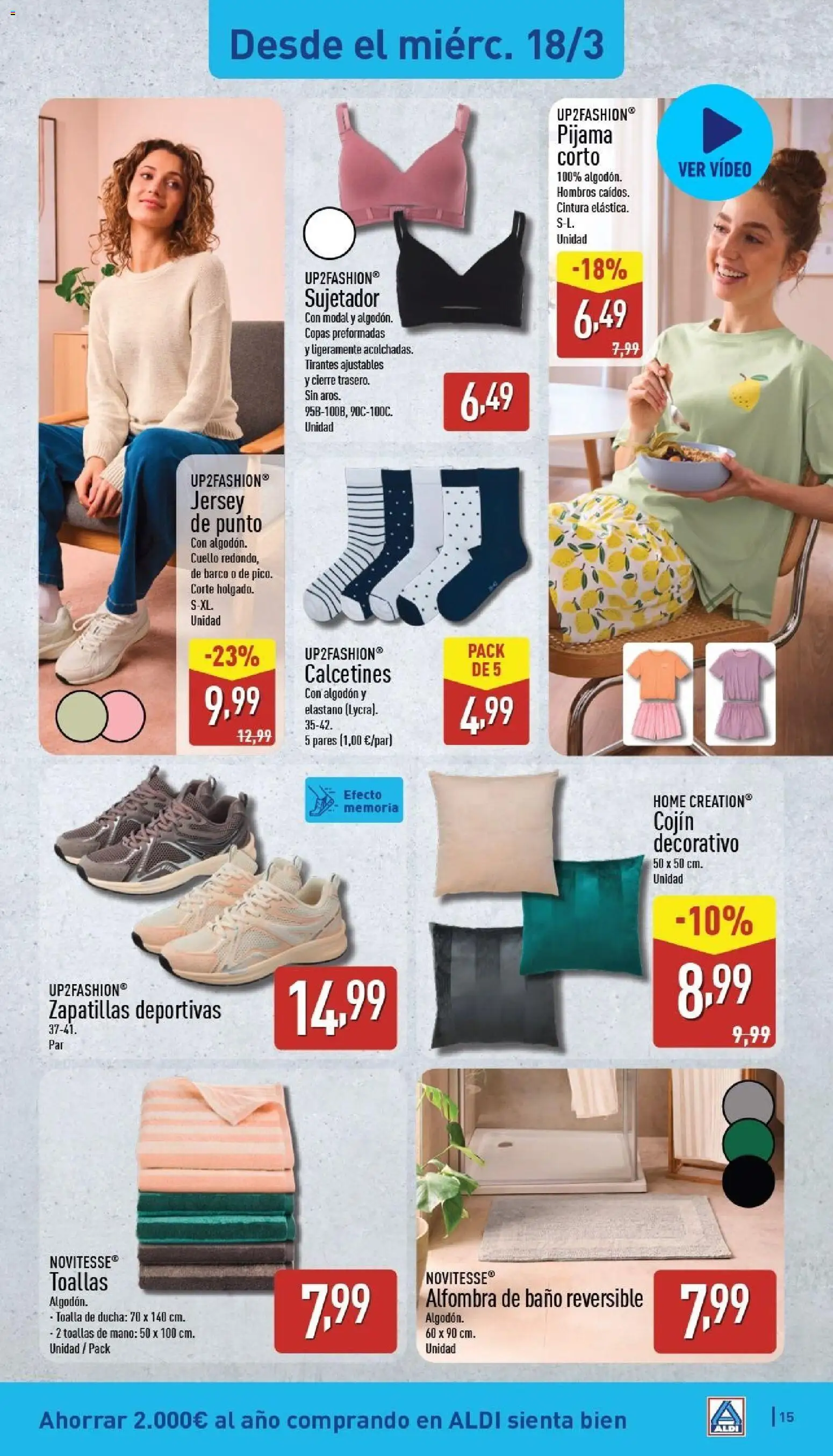 Aldi folleto Baleares │ válido desde el 16.03.2026 | Página: 15 | Productos: Zapatillas deportivas, Zapatillas, Baño, Ducha