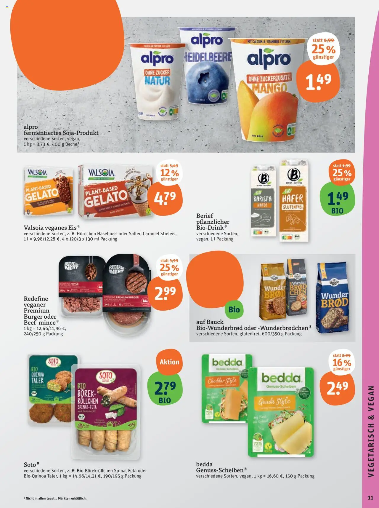 Tegut Prospekt – gültig ab 08.09.2025 | Seite: 13 | Produkte: Feta, Alpro, Zucker, Eis