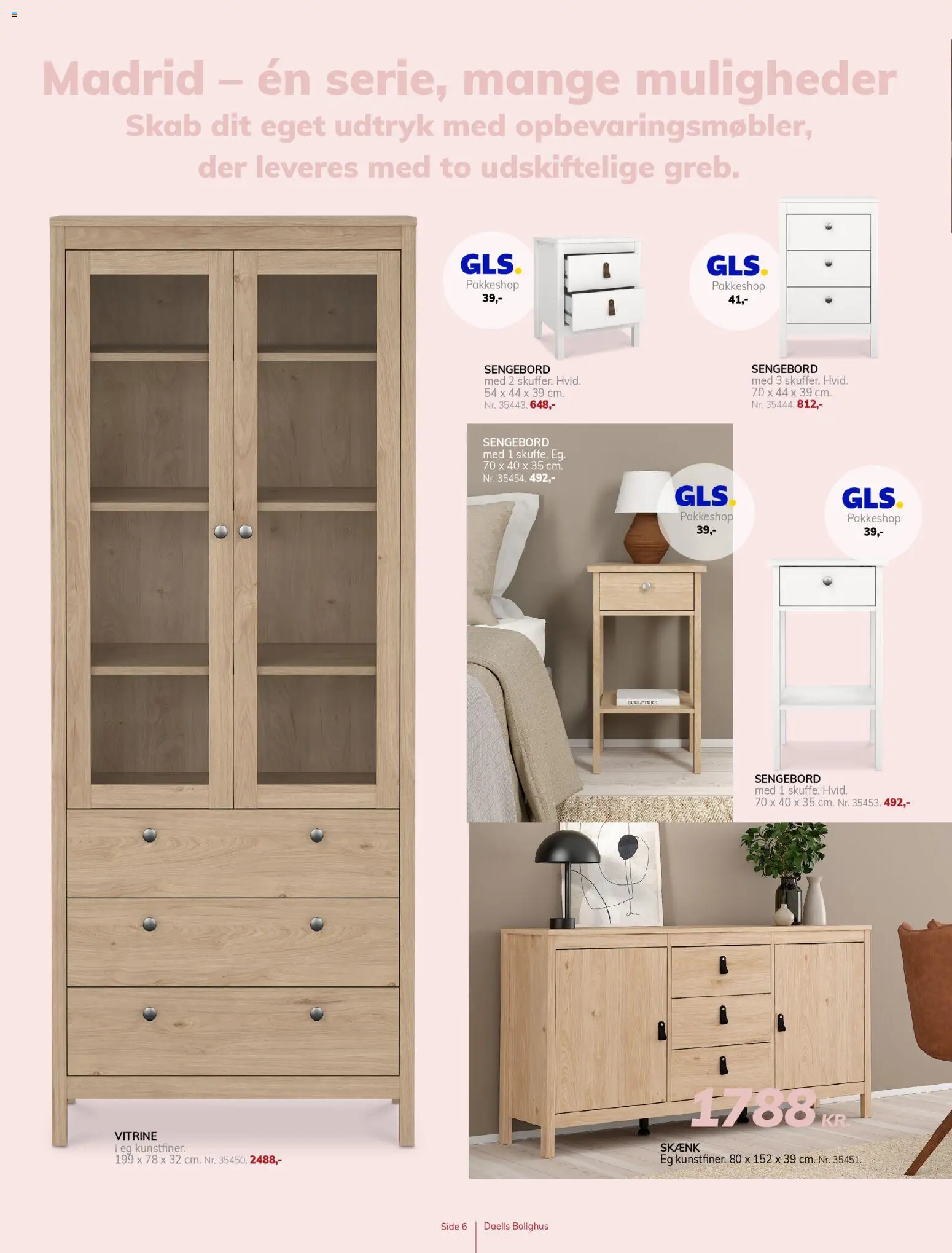 Daells Bolighus tilbudsavis – gyldig fra 11.02.2026 | Side: 6 | Produkter: Sengebord, Skab, Skænk, Vitrine