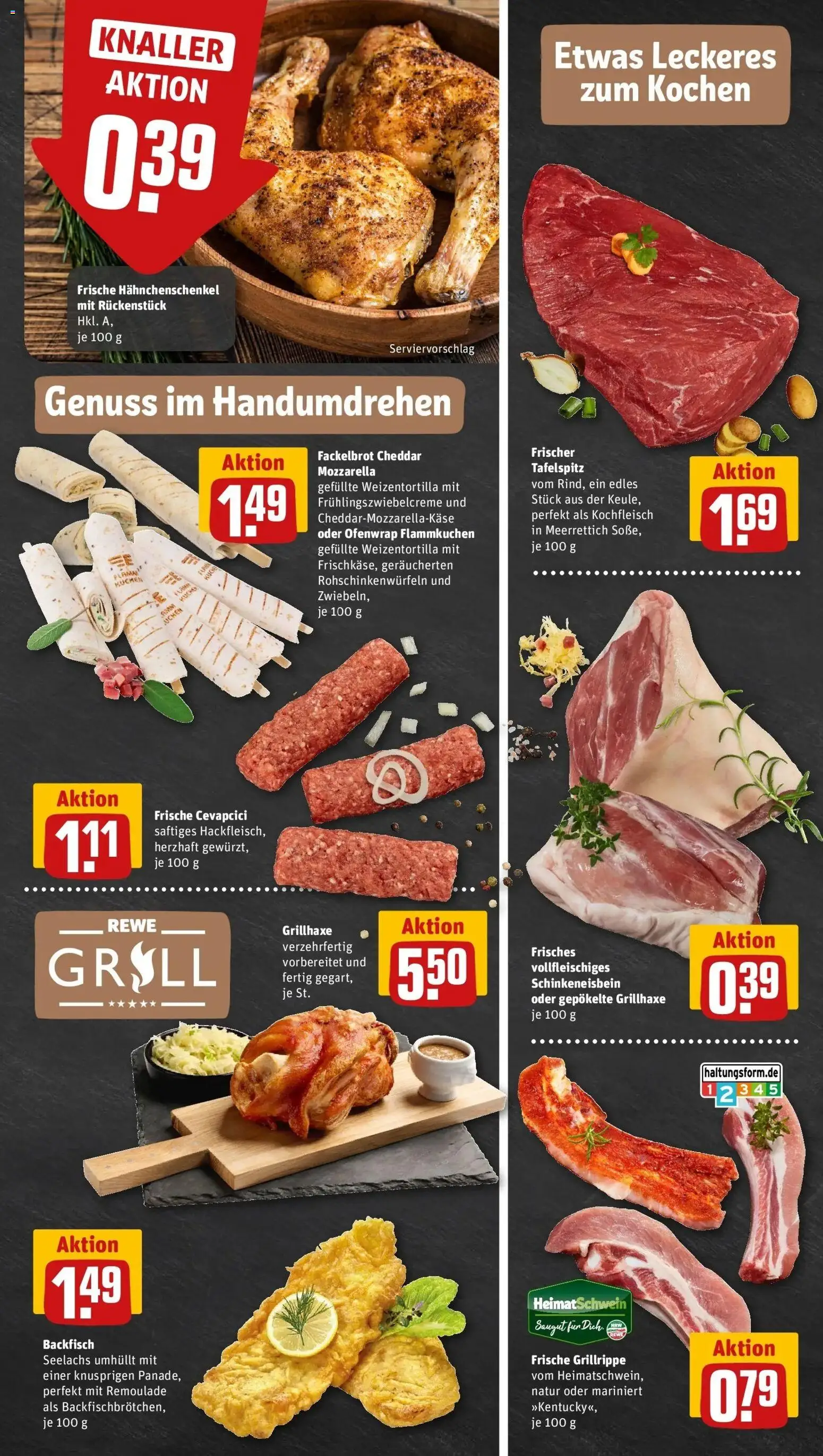 Rewe prospekt Bochum	 – gültig ab 16.02.2026 | Seite: 9 | Produkte: Tafelspitz, Hahnchenschenkel, Mozzarella, Kuchen