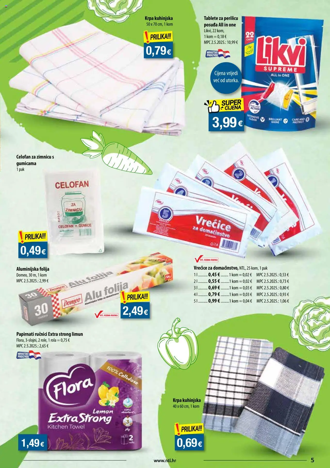 NTL katalog | vrijedi od 10.09.2025 | Stranica: 5 | Proizvodi: Krpa, Papirnati ručnici, Celofan, Limun