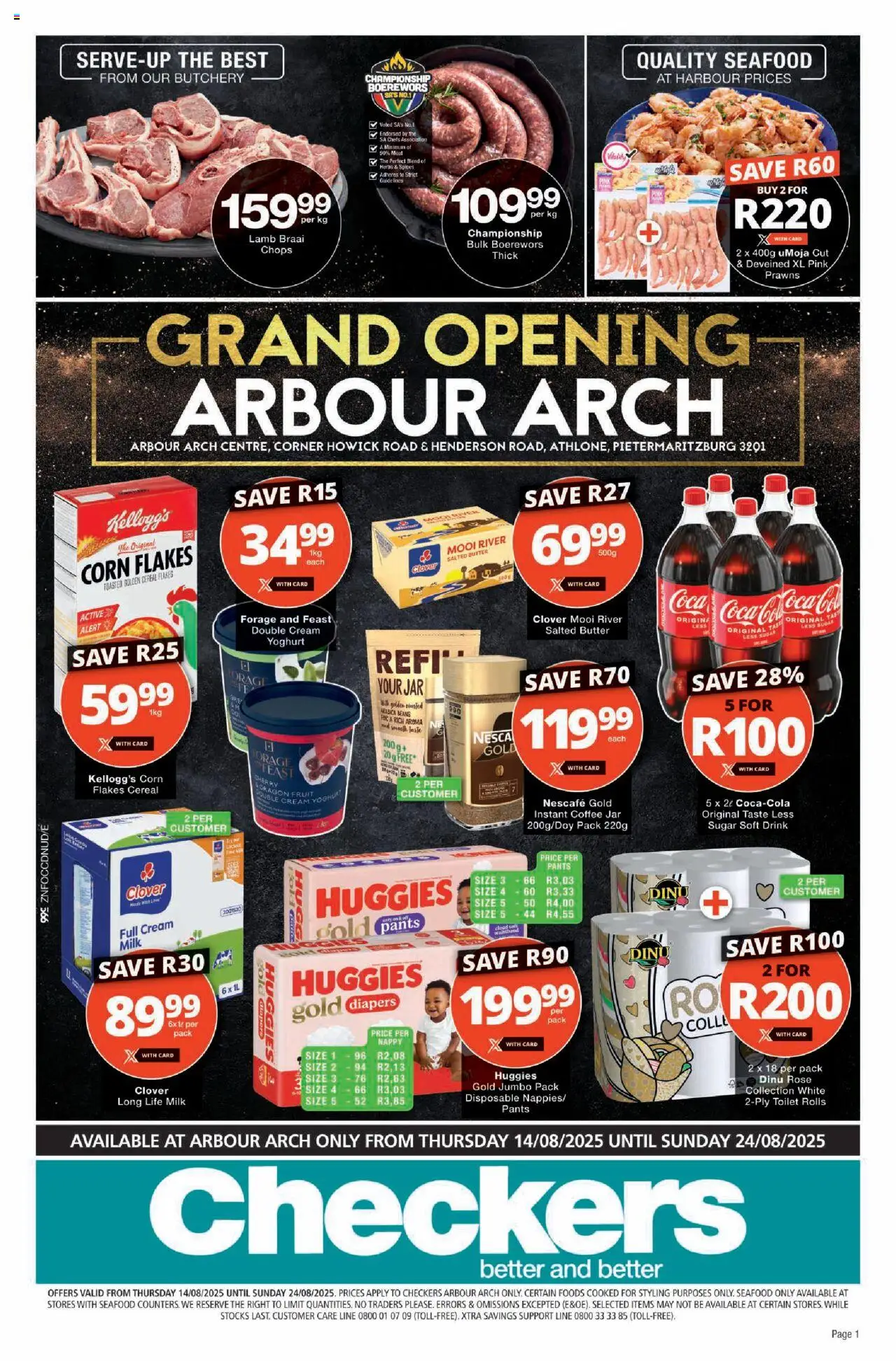 Checkers KwaZulu-Natal - Arbour Arch Store Opening │ valid from 14.08.2025 | Page: 1 | Products: Arch, Milk, Butter, Coffee