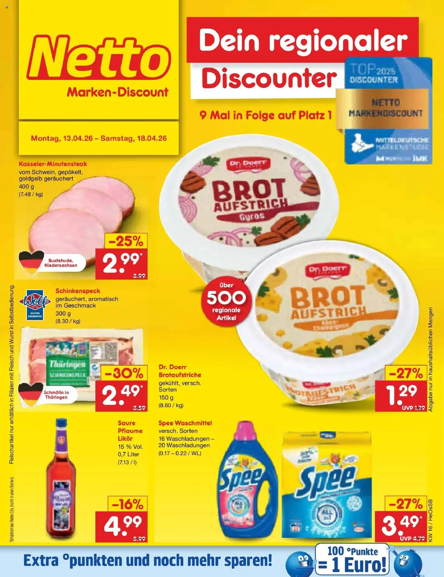 Netto Marken-Discount Prospekt Kröpelin	 – gültig ab 13.04.2026 | Seite: 28 | Produkte: Likör, Gyros, Spee, Brot