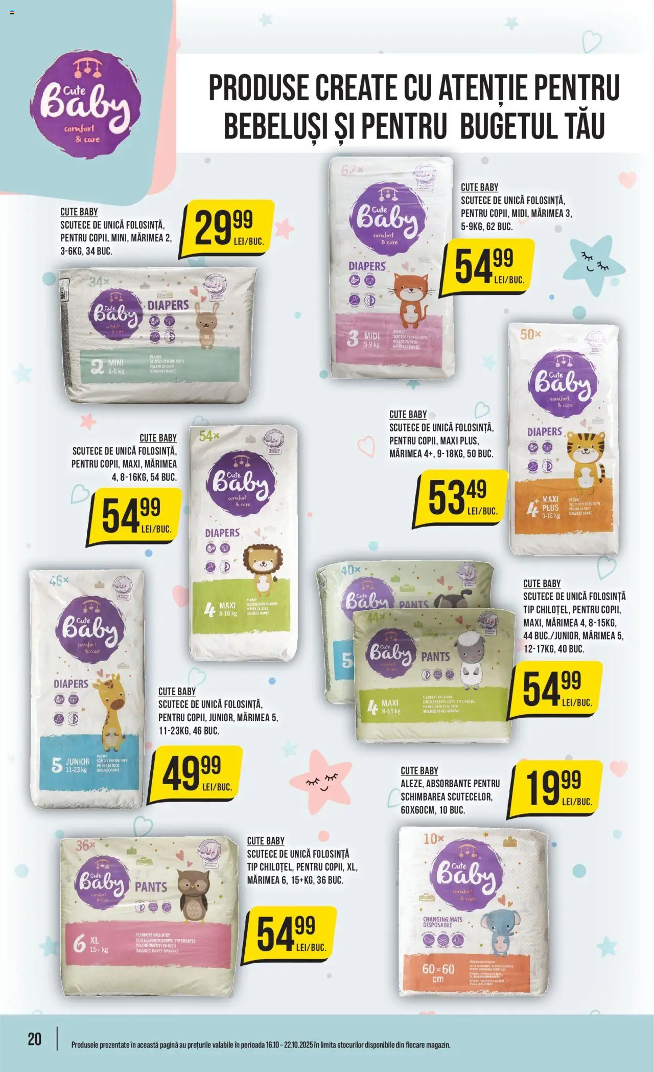 Noul catalog Mega Image – valabil de la 16.10.2025 | Pagină: 20 | Produse: Absorbante, Scutece