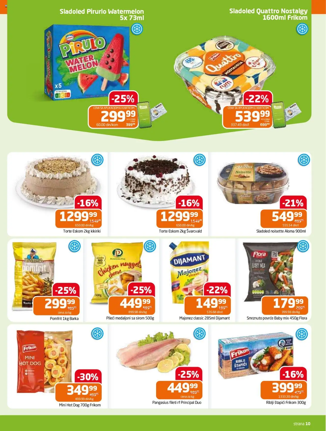Gomex katalog - važi od 02.07.2025 | Strana: 10 | Proizvode: Majonez, Sladoled, Chicken nuggets, Riblji štapići