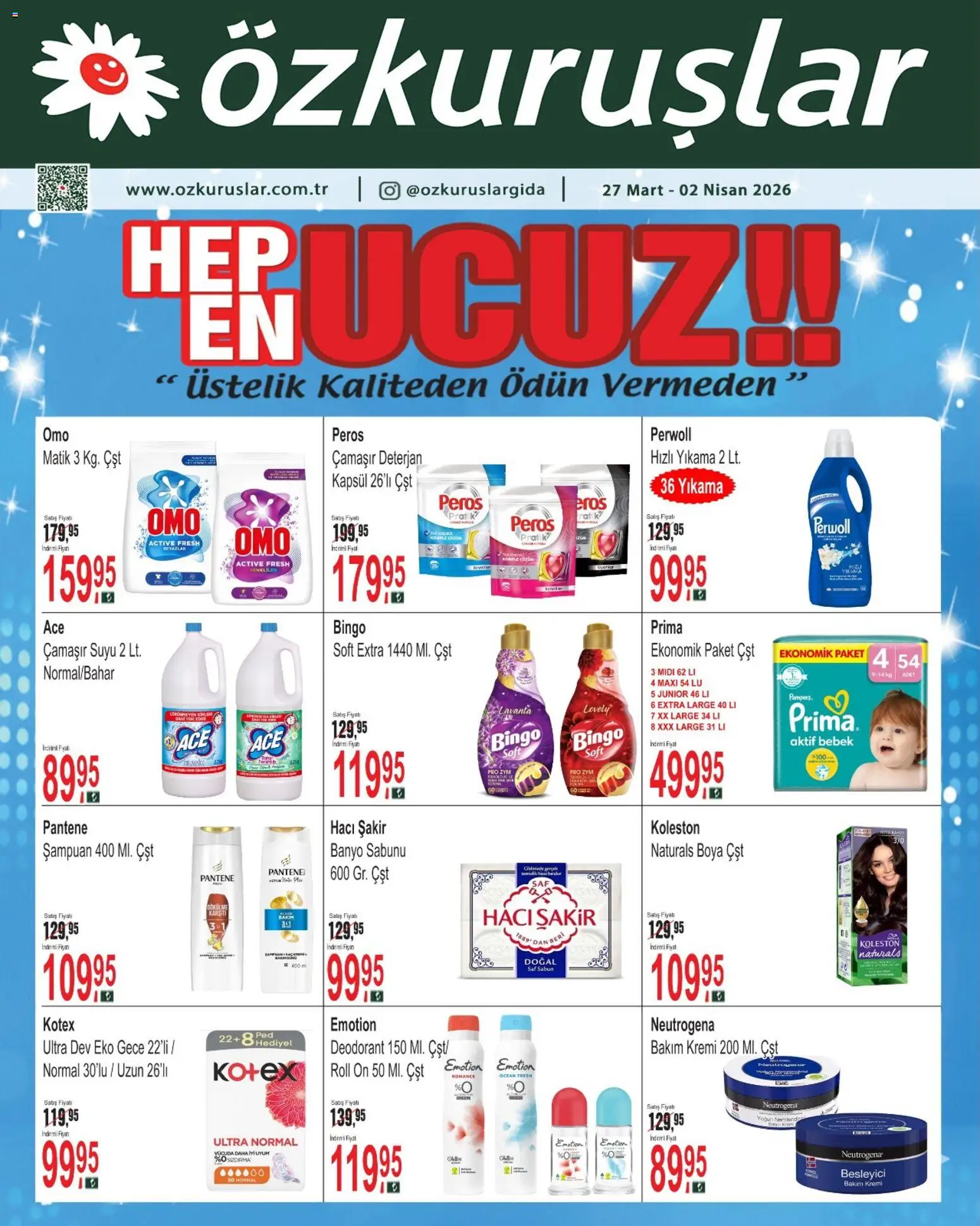 Özkuruşlar Katalog - 27.03.2026 tarihinden itibaren geçerlidir | Sayfa: 3 | Ürünler: Banyo, Şampuan, Sabun, Deodorant