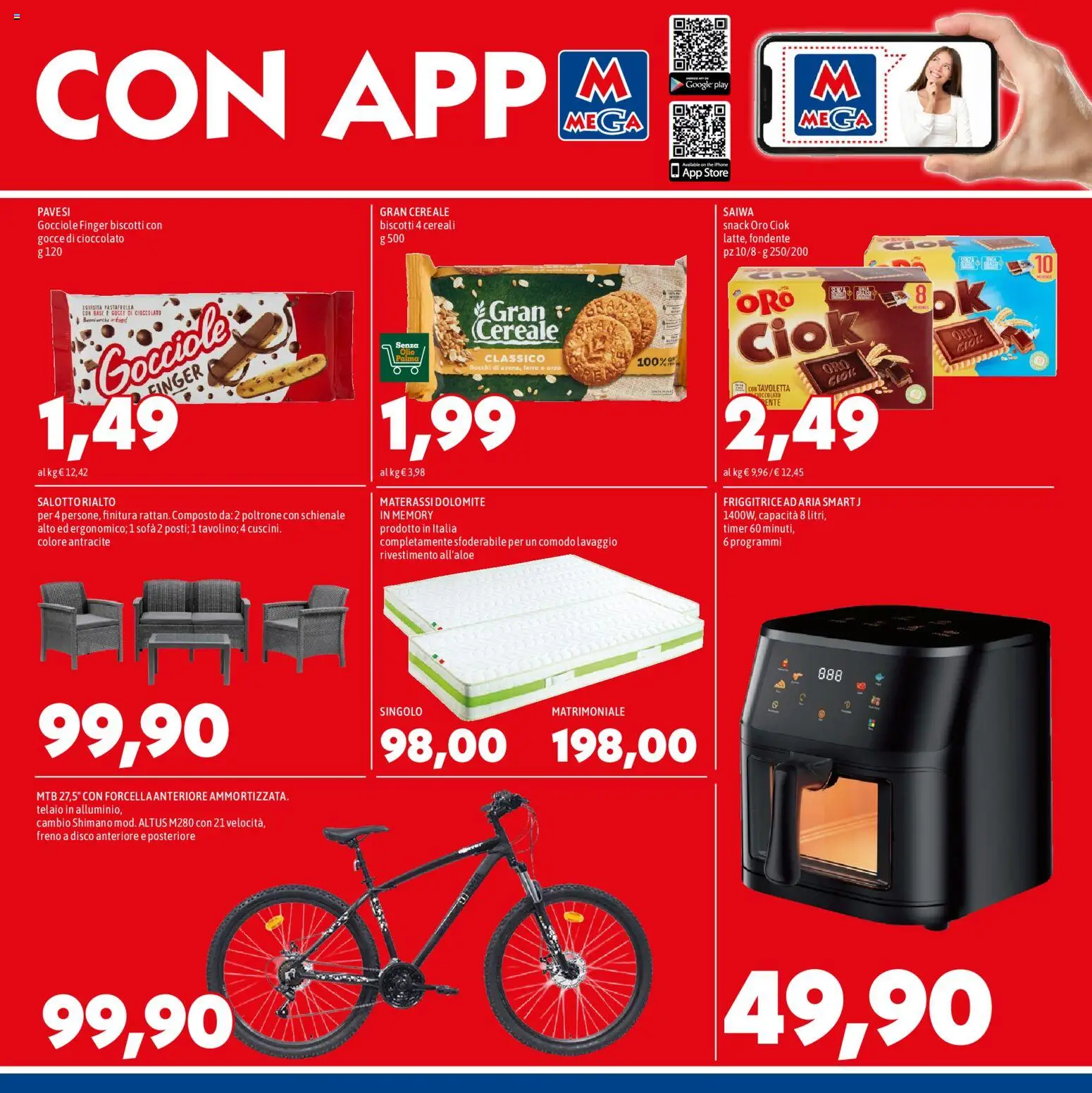 Volantino Mega del 12.03.2026 | Pagina: 7 | Prodotti: Cereali, Biscotti, Friggitrice, Farro