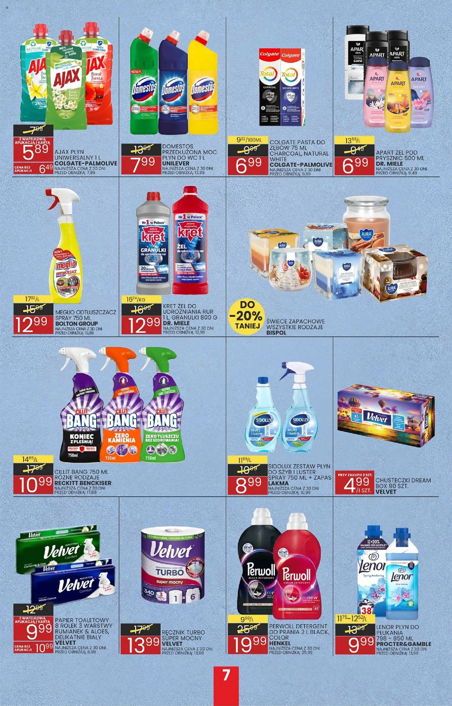 Wafelek Gazetka od 08.12.2025 | Strona: 7 | Produkty: Meglio, Karta, Domestos, Detergent