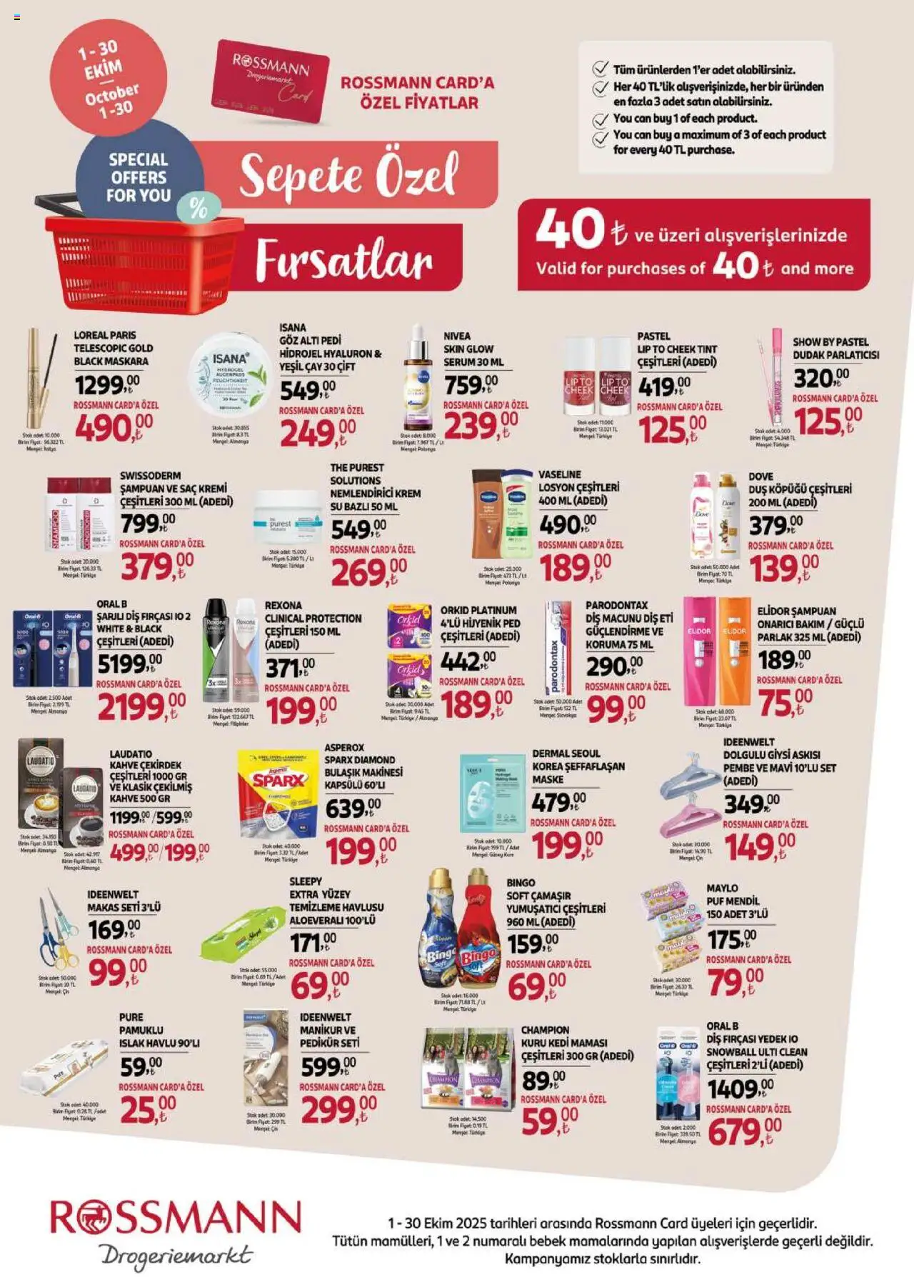 Rossmann Ekim Ev & Yaşam Kataloğu - 01.10.2025 tarihinden itibaren geçerlidir | Sayfa: 5 | Ürünler: Krem, Makas, Kahve, Cin
