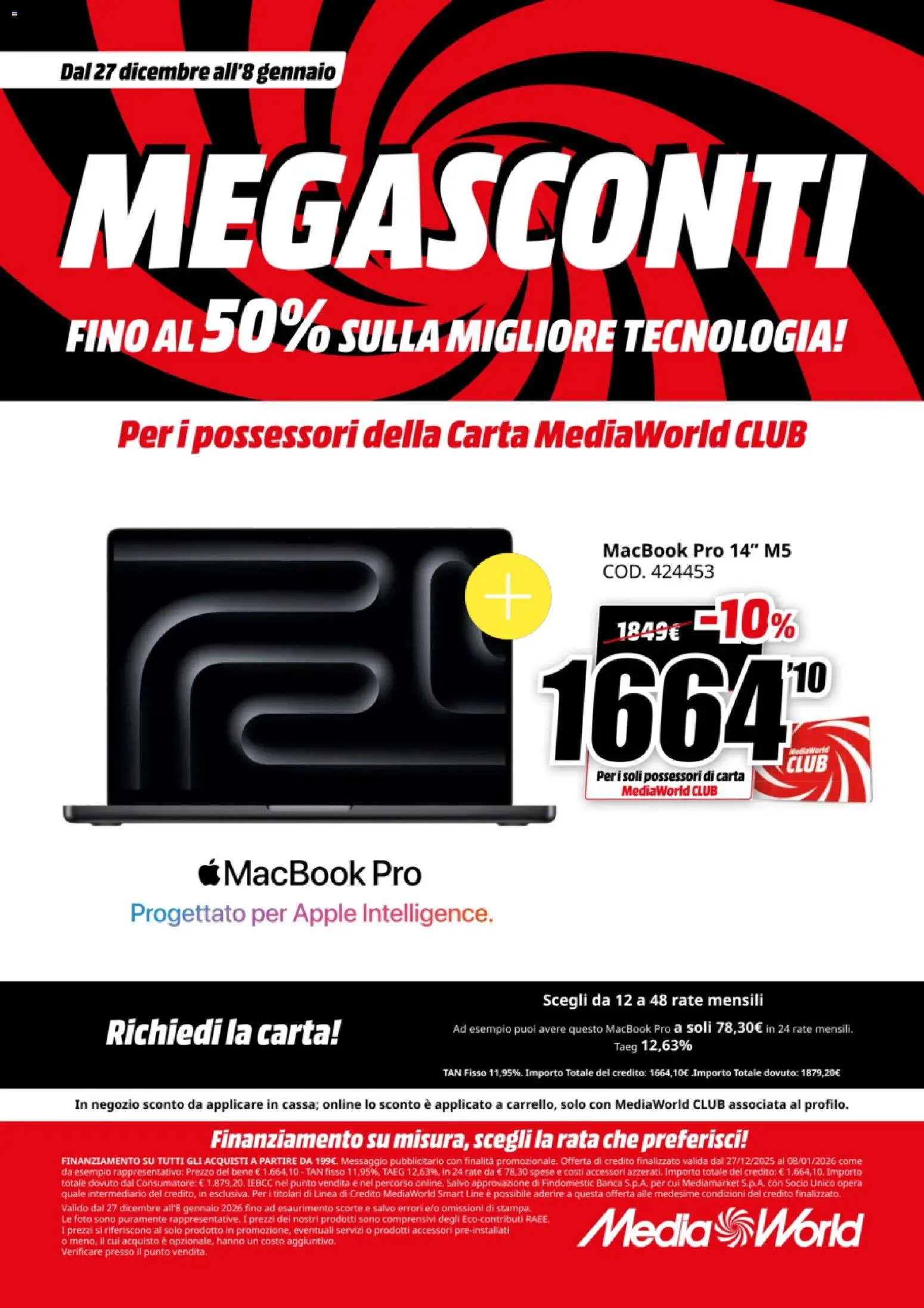 Volantino Media World del 27.12.2025 | Pagina: 15 | Prodotti: Macbook