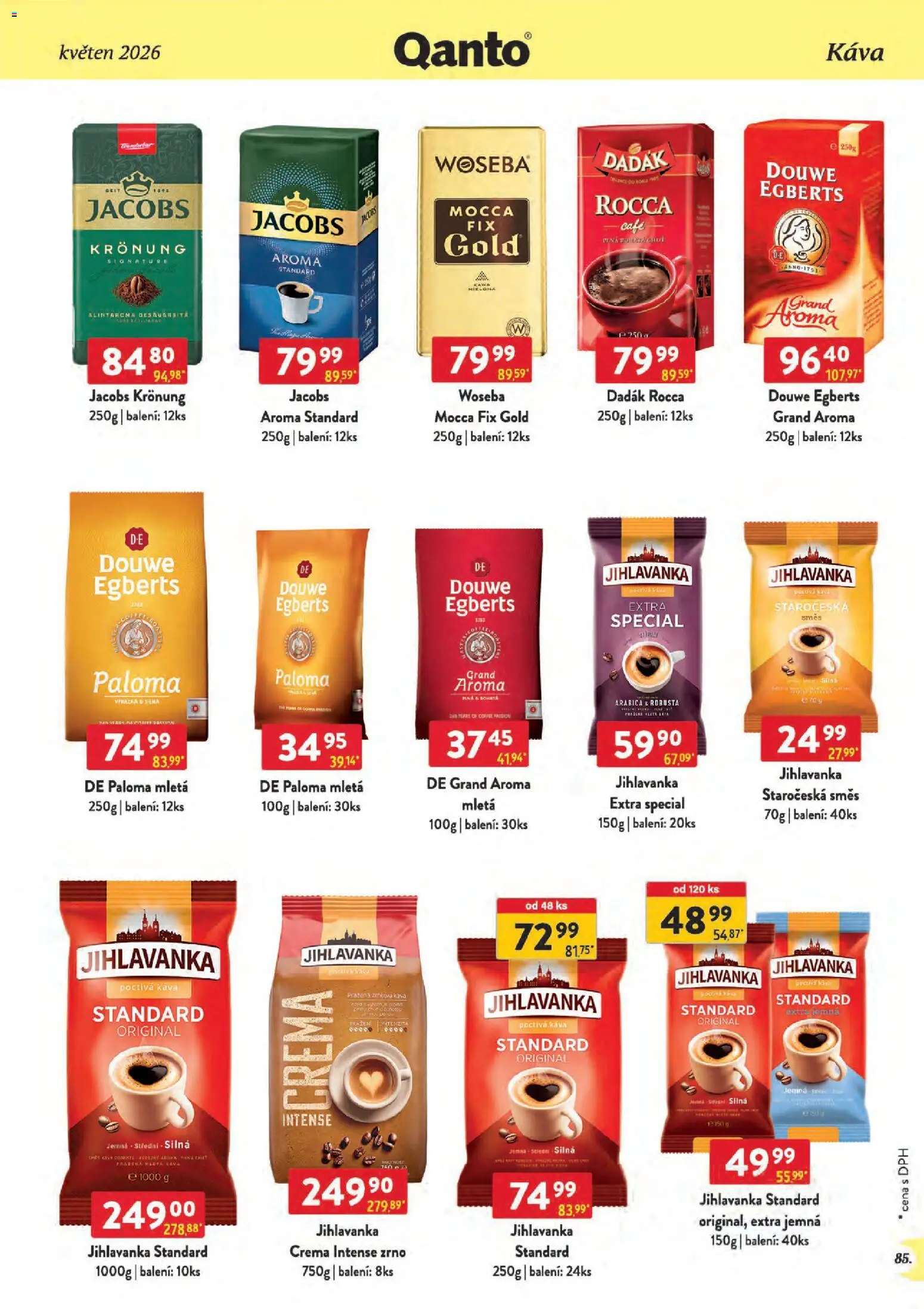 Astur & Qanto leták - Velkoobchod 05/2026 od 01.05.2026 | Strana: 85 | Produkty: Káva, Sova, Jihlavanka, Douwe Egberts
