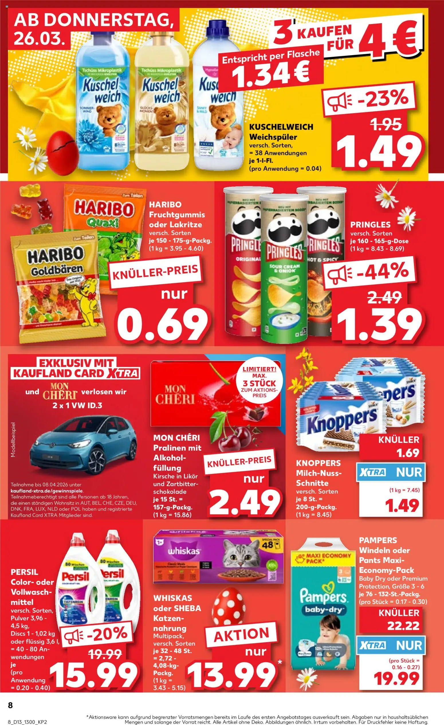 Kaufland Prospekt Köln	 – gültig ab 26.03.2026 | Seite: 8 | Produkte: Haribo, Pringles, Persil, Whiskas