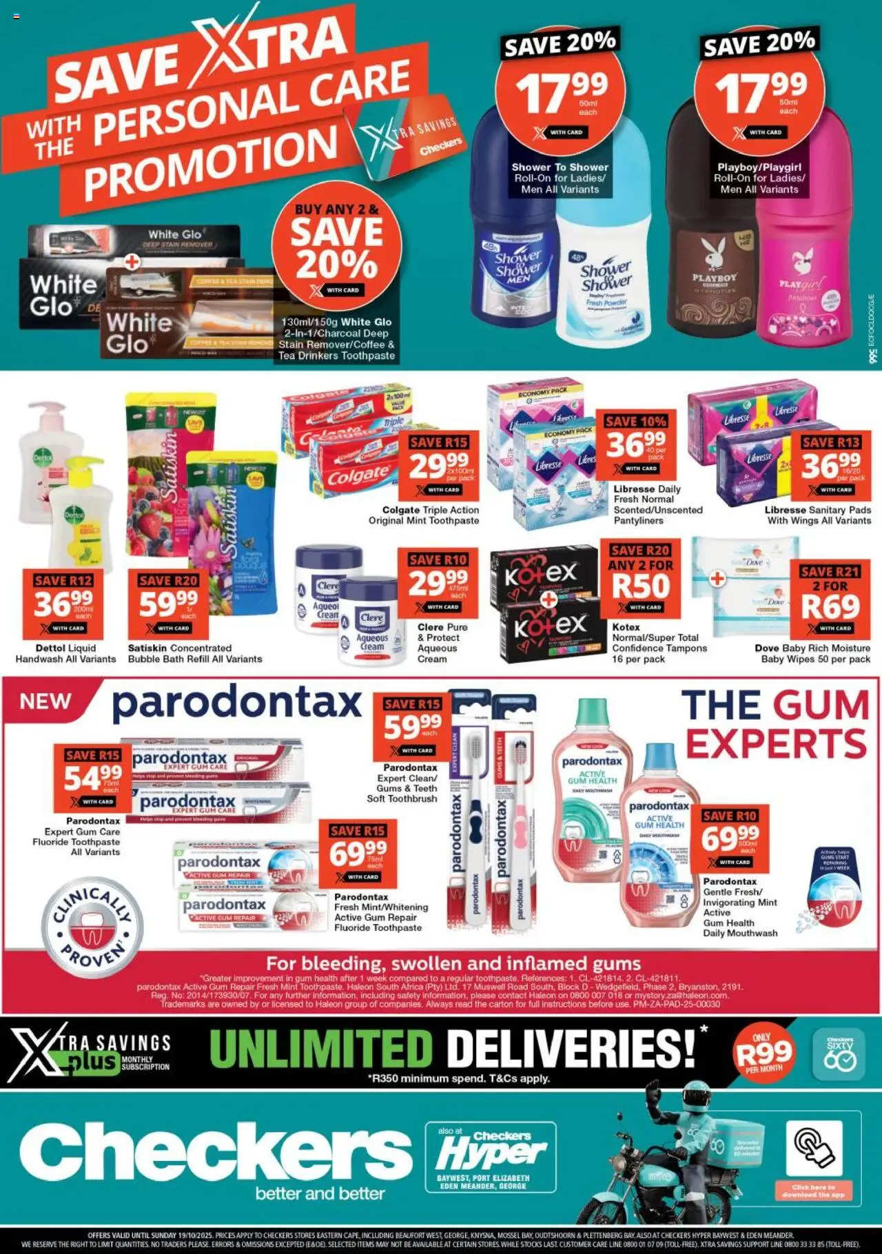 New Checkers catalogue – valid from 06.10.2025 | Page: 1 | Products: Handwash, Powder, Stain remover, Toothbrush