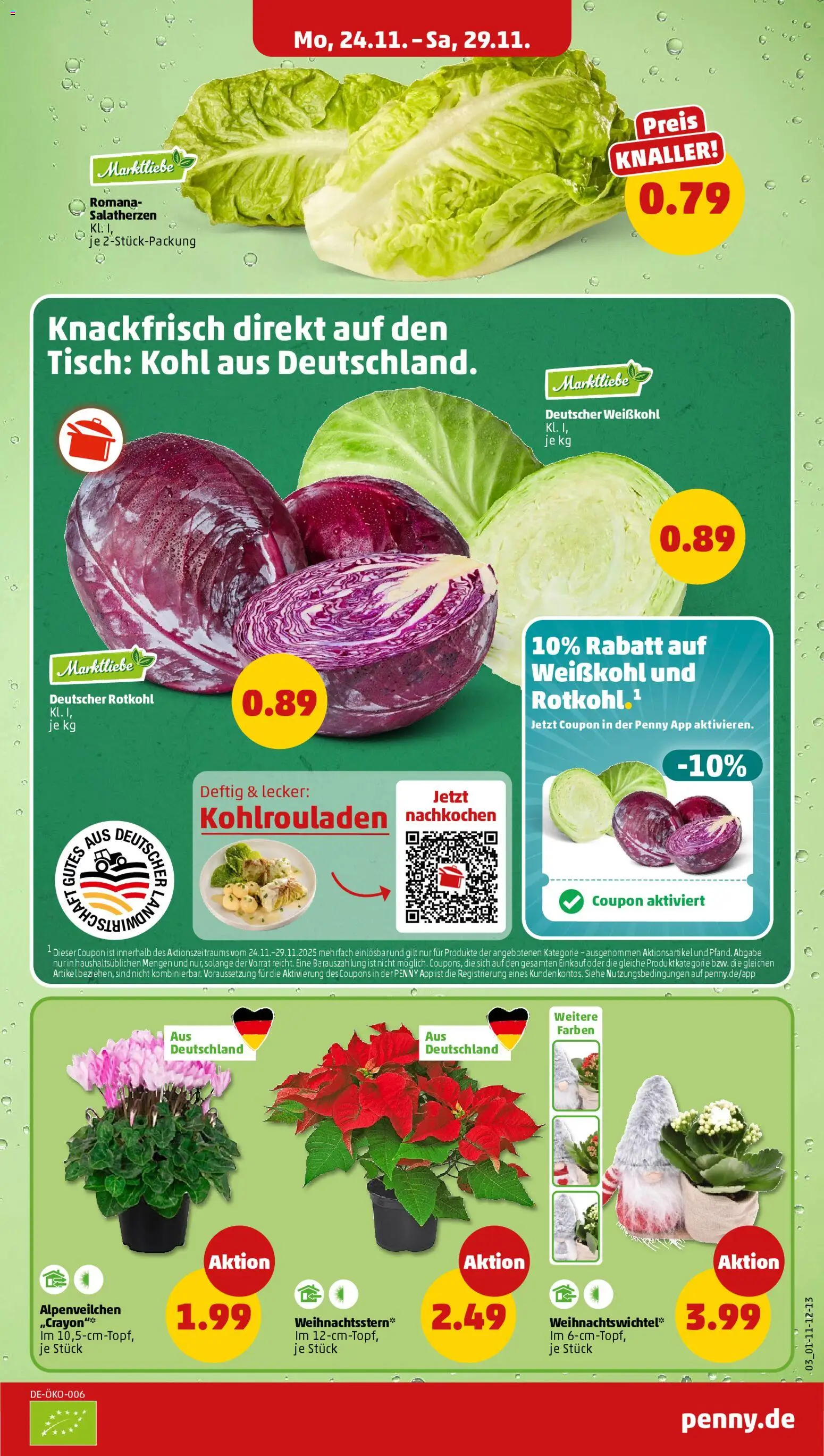 Penny - Black Friday – gültig ab 24.11.2025 | Seite: 3 | Produkte: Rotkohl, Tisch