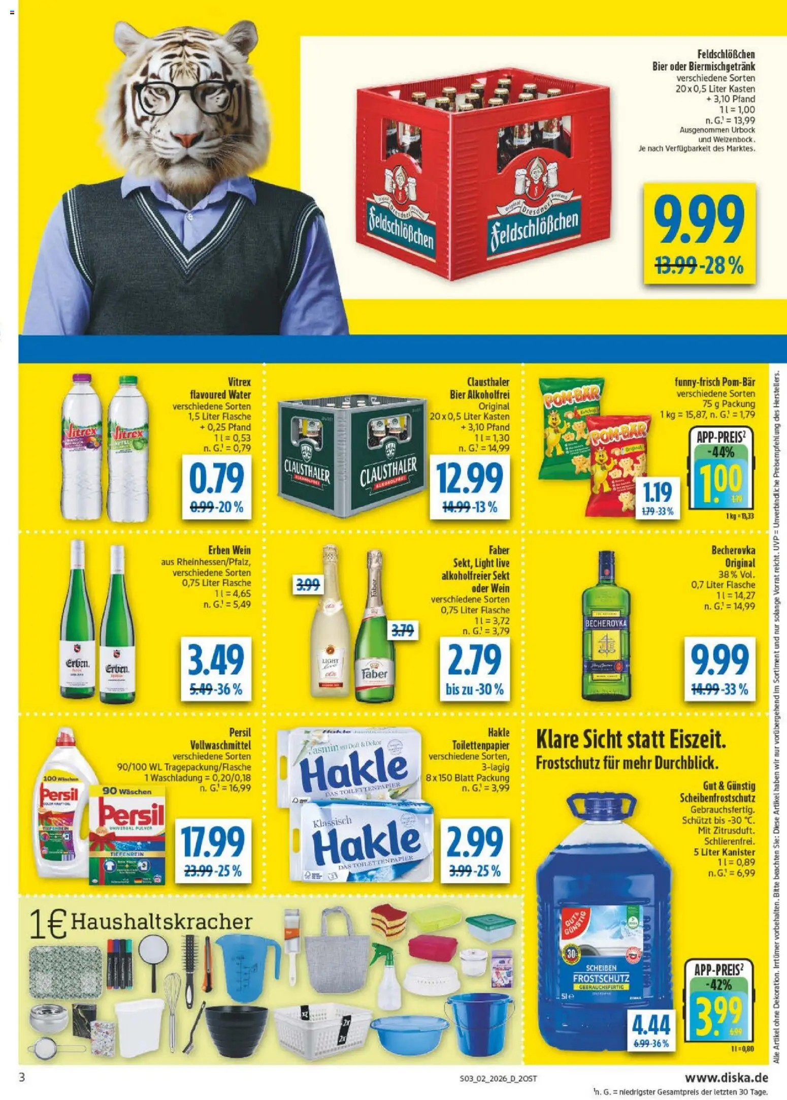 Diska - Diska Angebote Sachsen-Thüringen KW02 – gültig ab 05.01.2026 | Seite: 3 | Produkte: Bier, Wein, Persil, Toilettenpapier