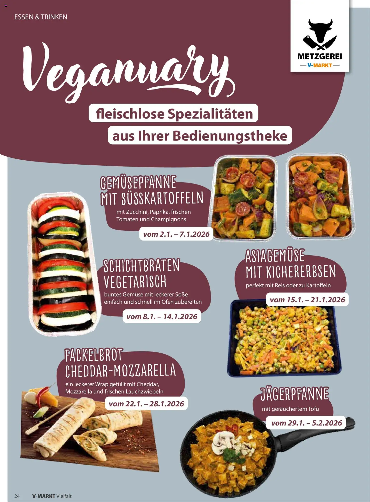 V-Markt - Vielfalt Januar / Februar – gültig ab 02.01.2026 | Seite: 24 | Produkte: Mozzarella, Kartoffeln, Soße, Reis