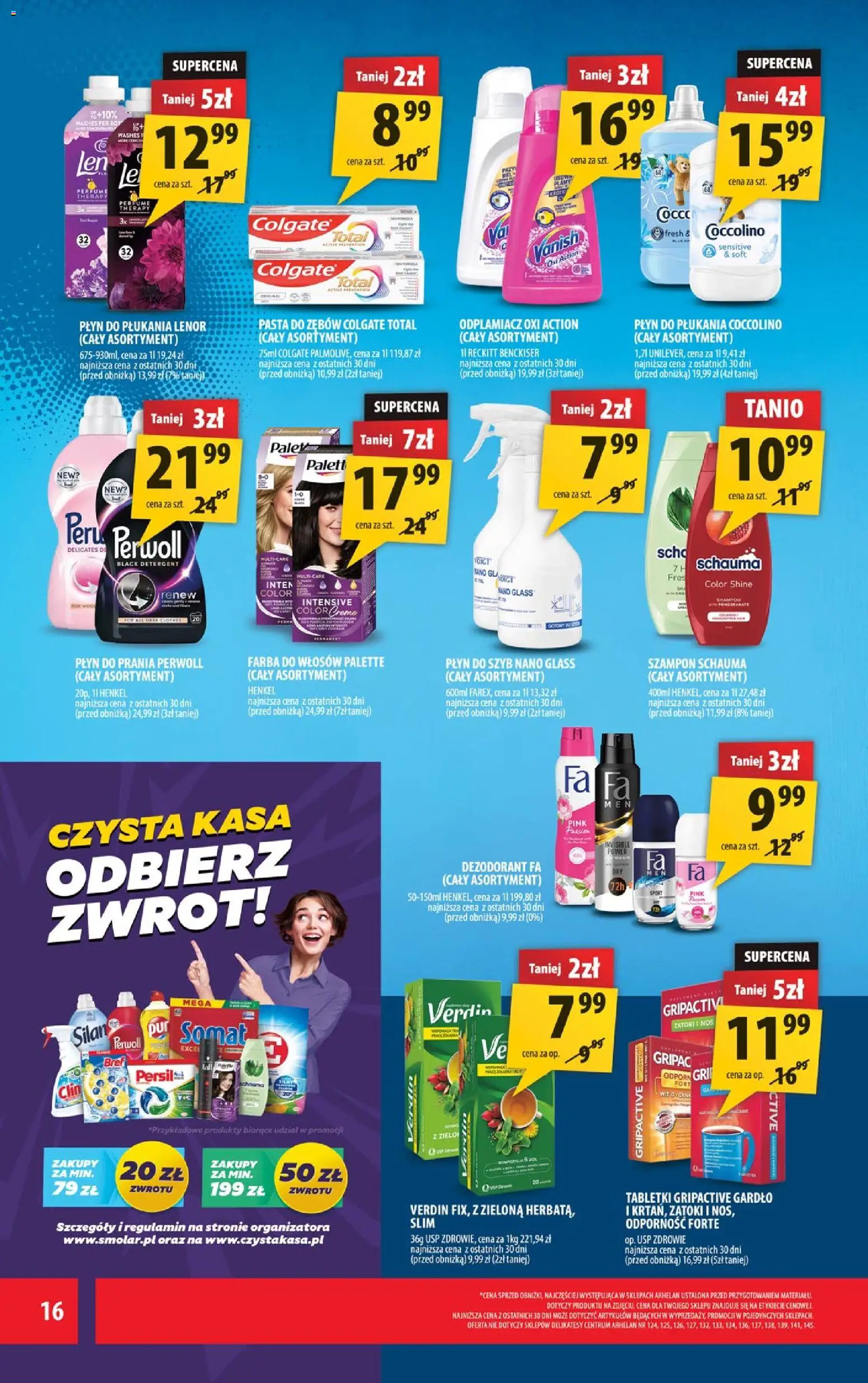 Arhelan Gazetka od 07.11.2025 | Strona: 16 | Produkty: Farba do włosów, Szampon, Płyn do płukania Lenor, Pasta do zębów