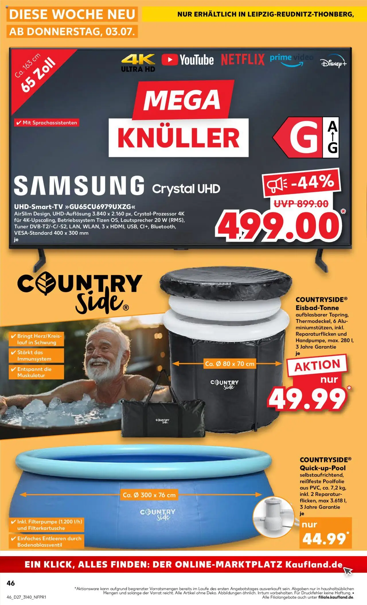 Kaufland prospekt Leipzig	 - gültig ab dem 03.07.2025 | Seite: 46 | Produkte: Lautsprecher, Samsung, Smart TV, TV
