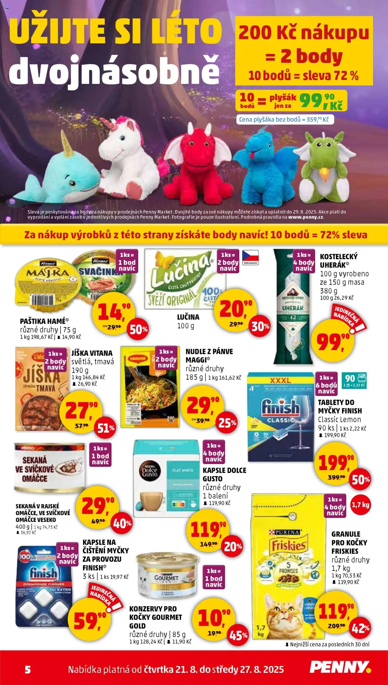 Penny Market leták - Čtvrtečník od 21.08.2025 | Strana: 5 | Produkty: Finish, Gourmet, Kapsle, Nudle z pánve