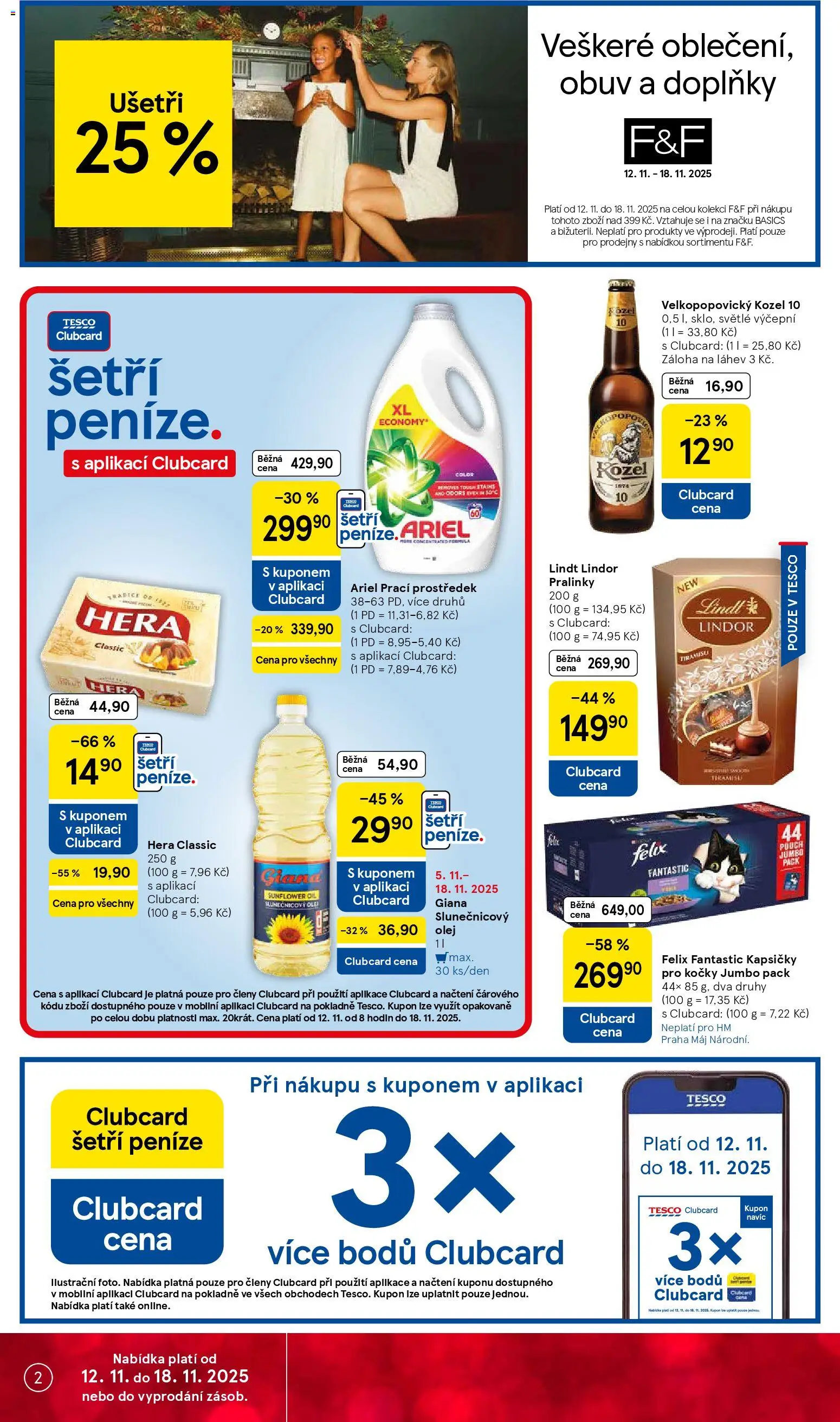 Tesco leták - Hypermarket od 12.11.2025 | Strana: 2 | Produkty: Felix, Prací prostředek, Lindt, Tiramisu