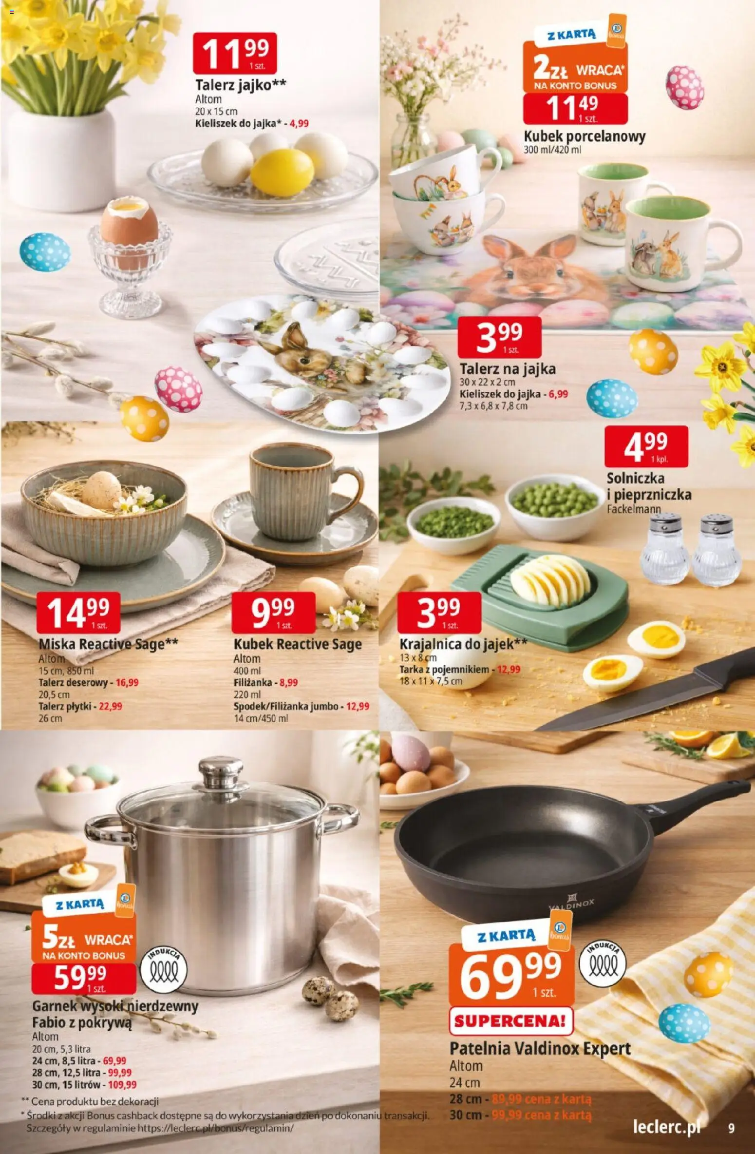 E.Leclerc gazetka od 17.03.2026 | Strona: 9 | Produkty: Karta, Krajalnica, Garnek, Jajka
