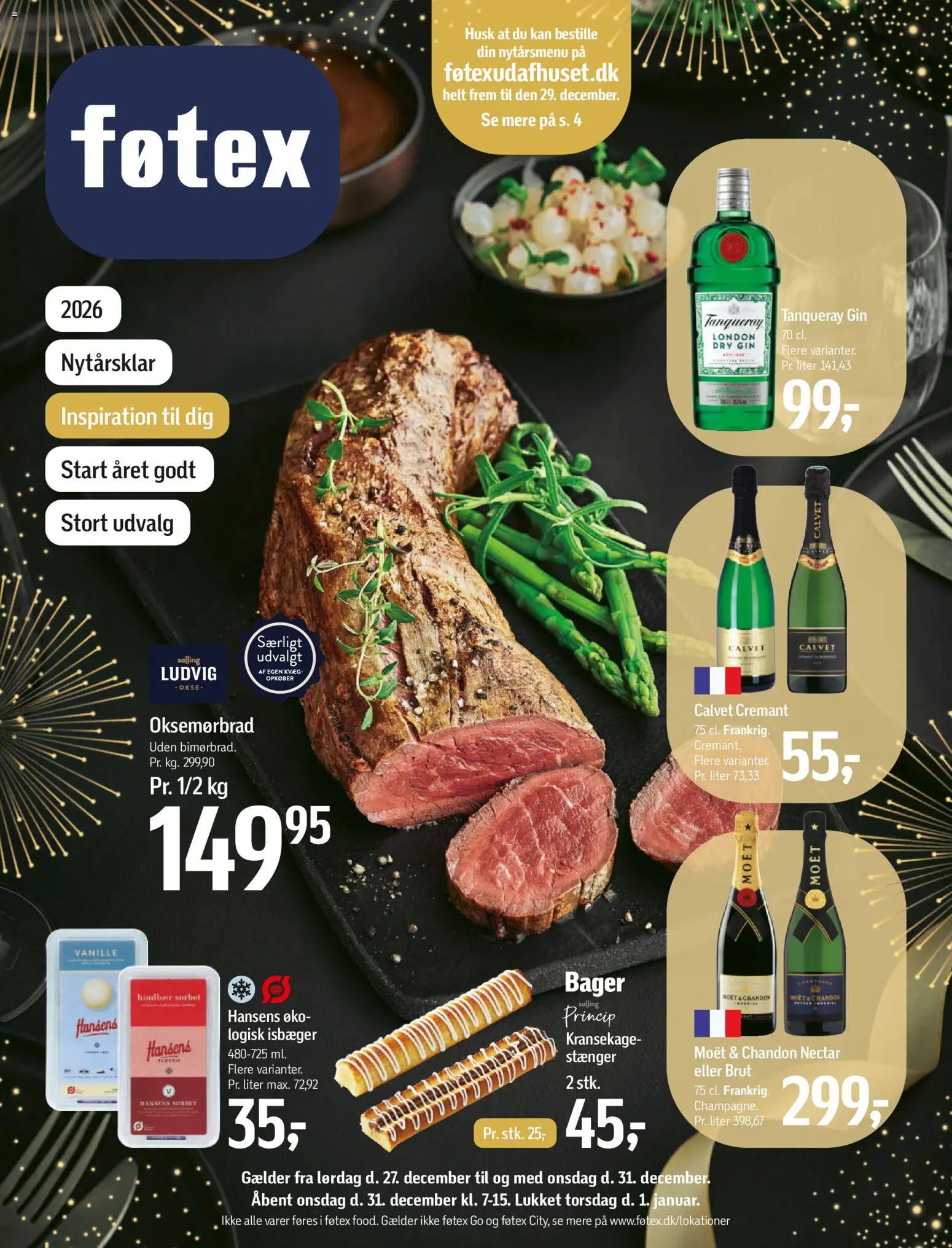 Føtex tilbudsavis – gyldig fra 27.12.2025 | Side: 1 | Produkter: Gin, Hindbær