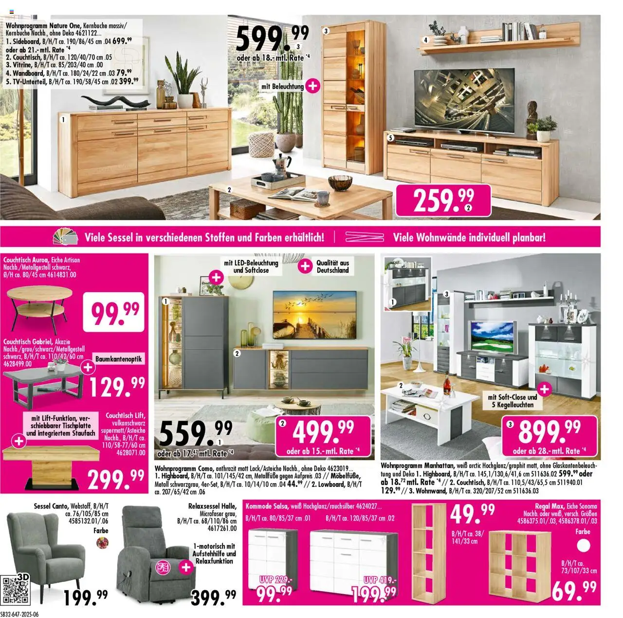 SB Möbel Boss Prospekt Neubrandenburg - gültig ab dem 02.08.2025 | Seite: 6 | Produkte: Relaxsessel, Kommode, Sessel, Couchtisch