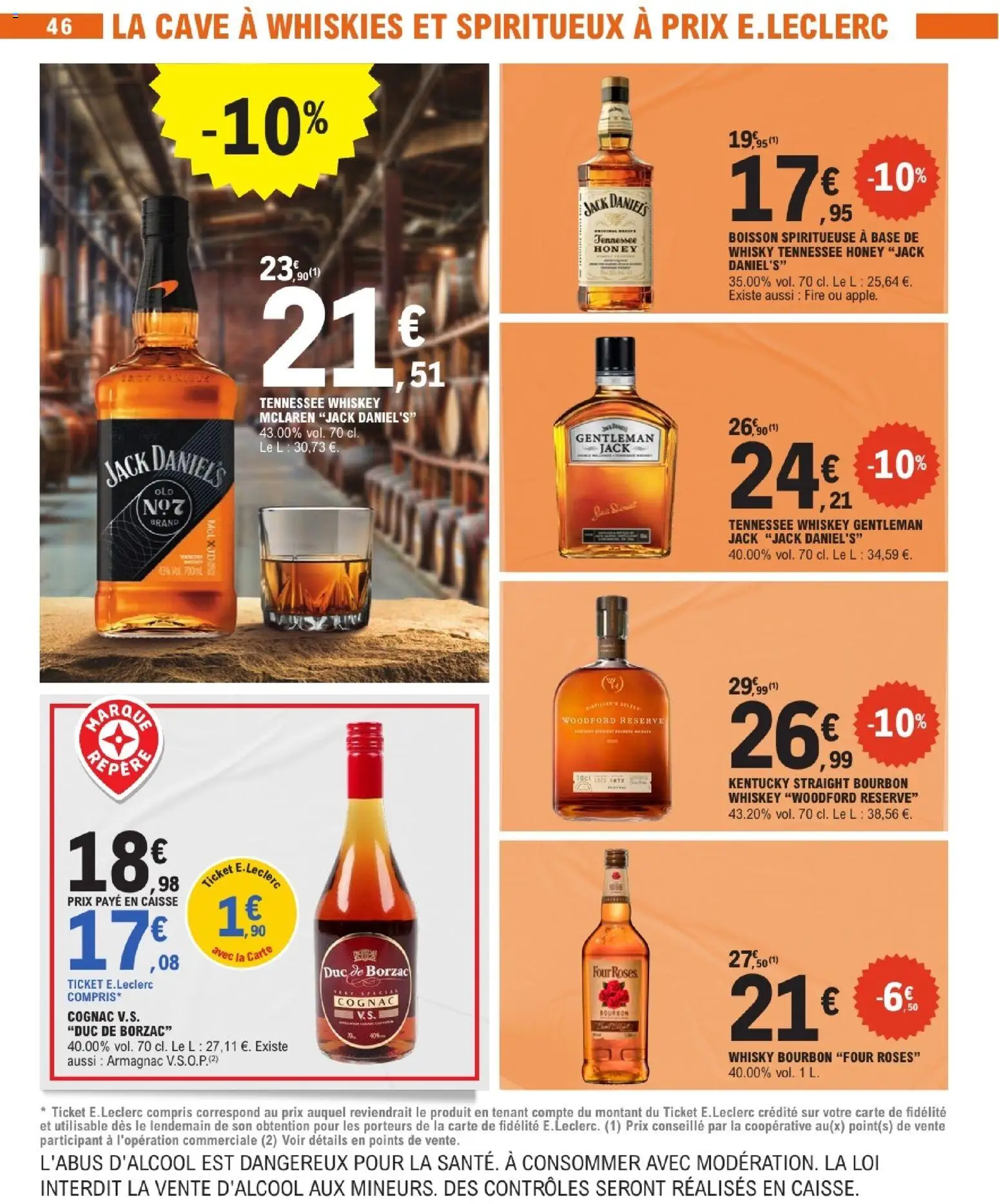 {H1} | Page: 46 | Produits: Whisky, Base, Four, Cognac