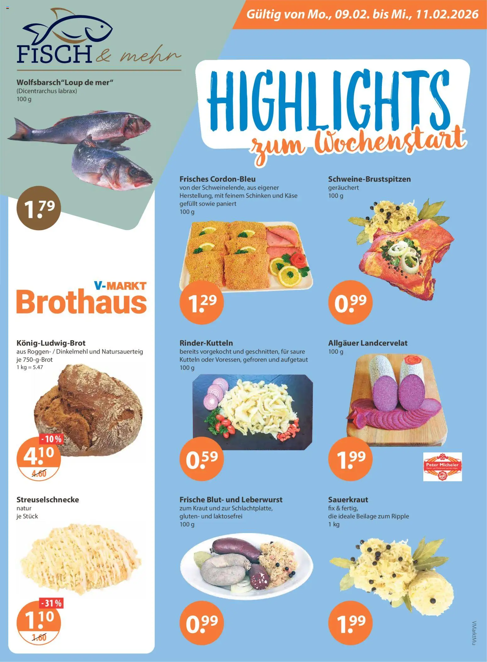 V-Markt - München – gültig ab 05.02.2026 | Seite: 22 | Produkte: Käse, Fisch, Kraut, Schinken