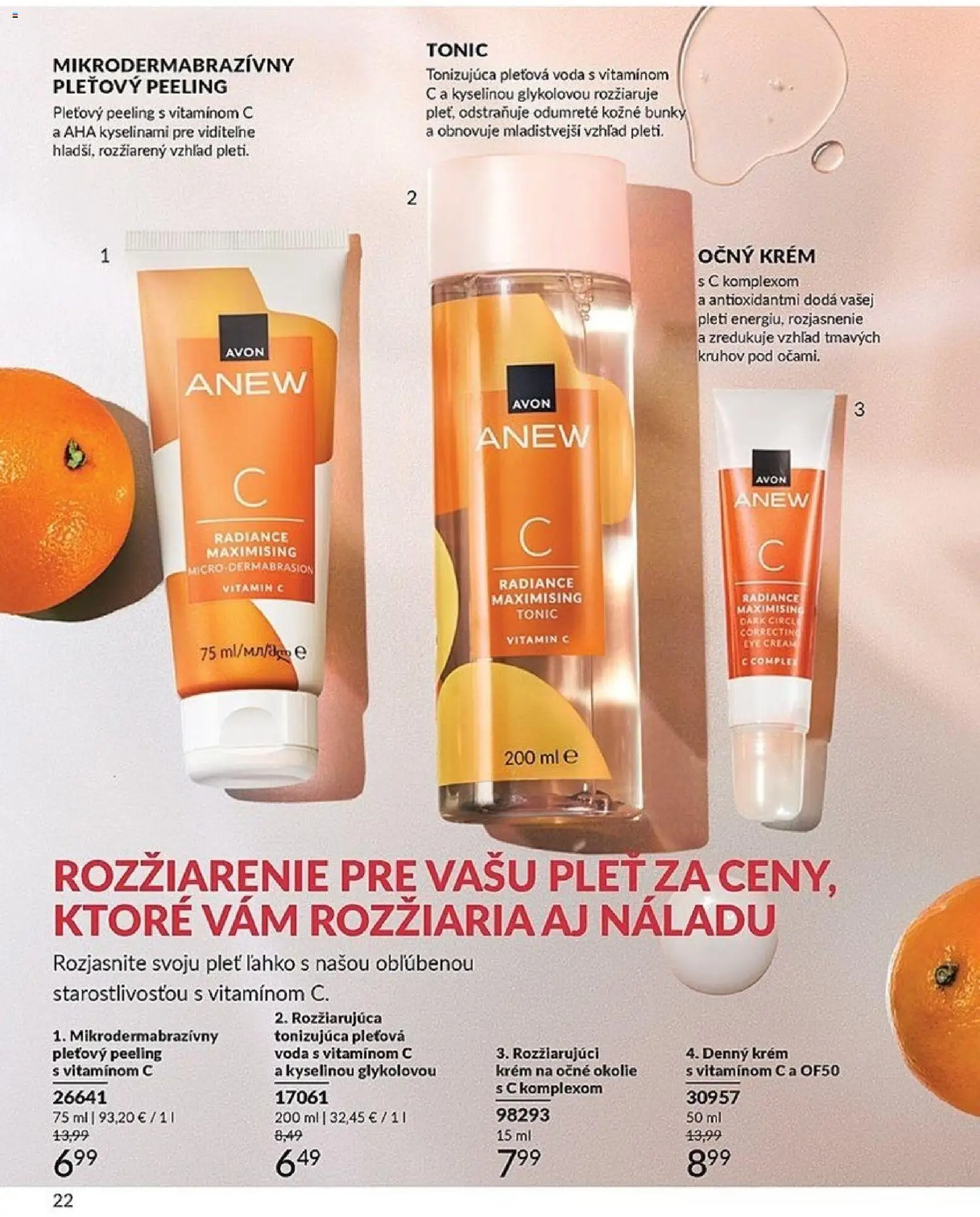 Nové Avon akcie – leták je platný od 01.01.2026 | Strana: 22 | Produkty: Peeling, Krém, Voda