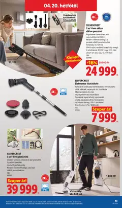 Lidl akciós újság - amely érvényes a következő dátumtól: 16.04.2026 | Oldal: 43 | Termékek: Gőztisztító, Hosszabbító, Porszívó, Játékok