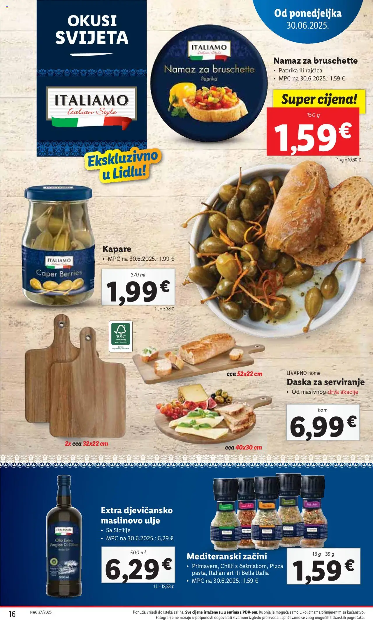 Lidl katalog | vrijedi od 30.06.2025 | Stranica: 16 | Proizvodi: Pizza, Paprika, Začini, Namaz