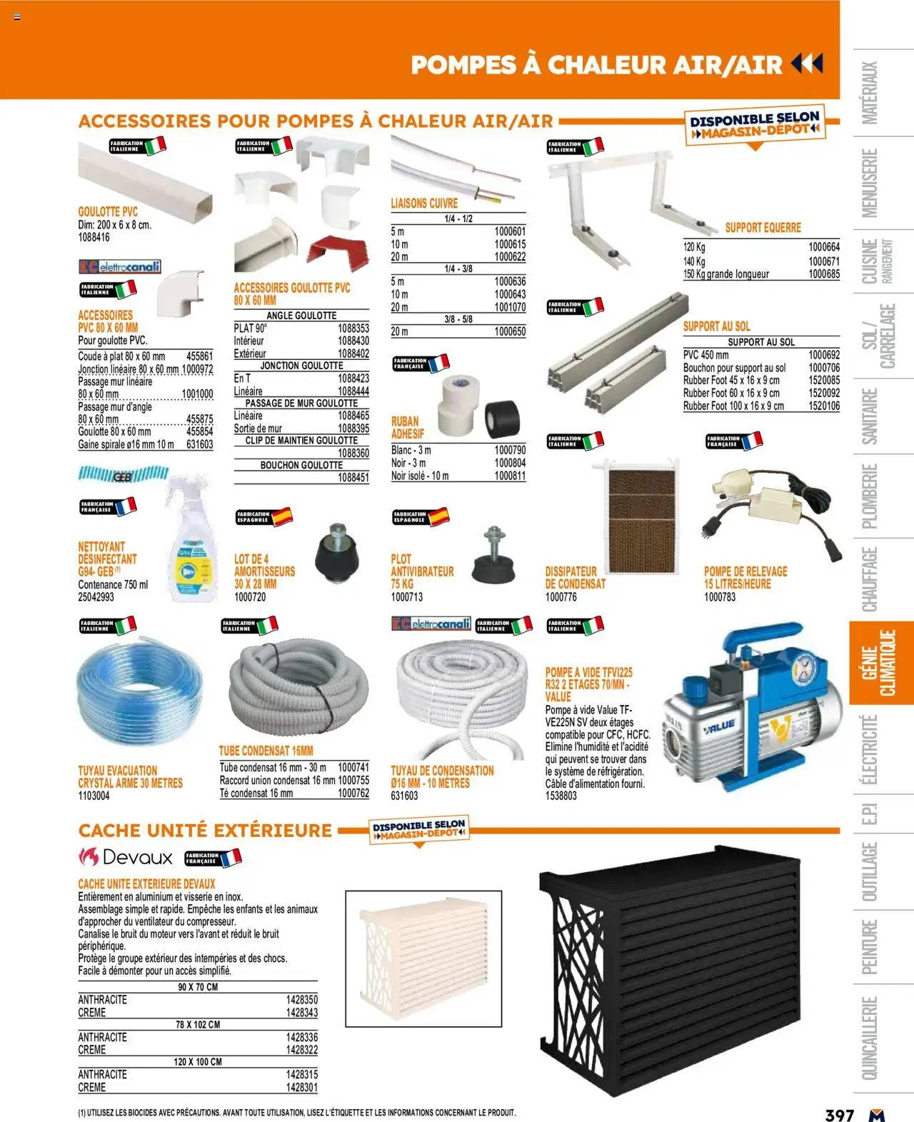 | Page: 397 | Produits: Câble, Ventilateur, Tuyau, Crème