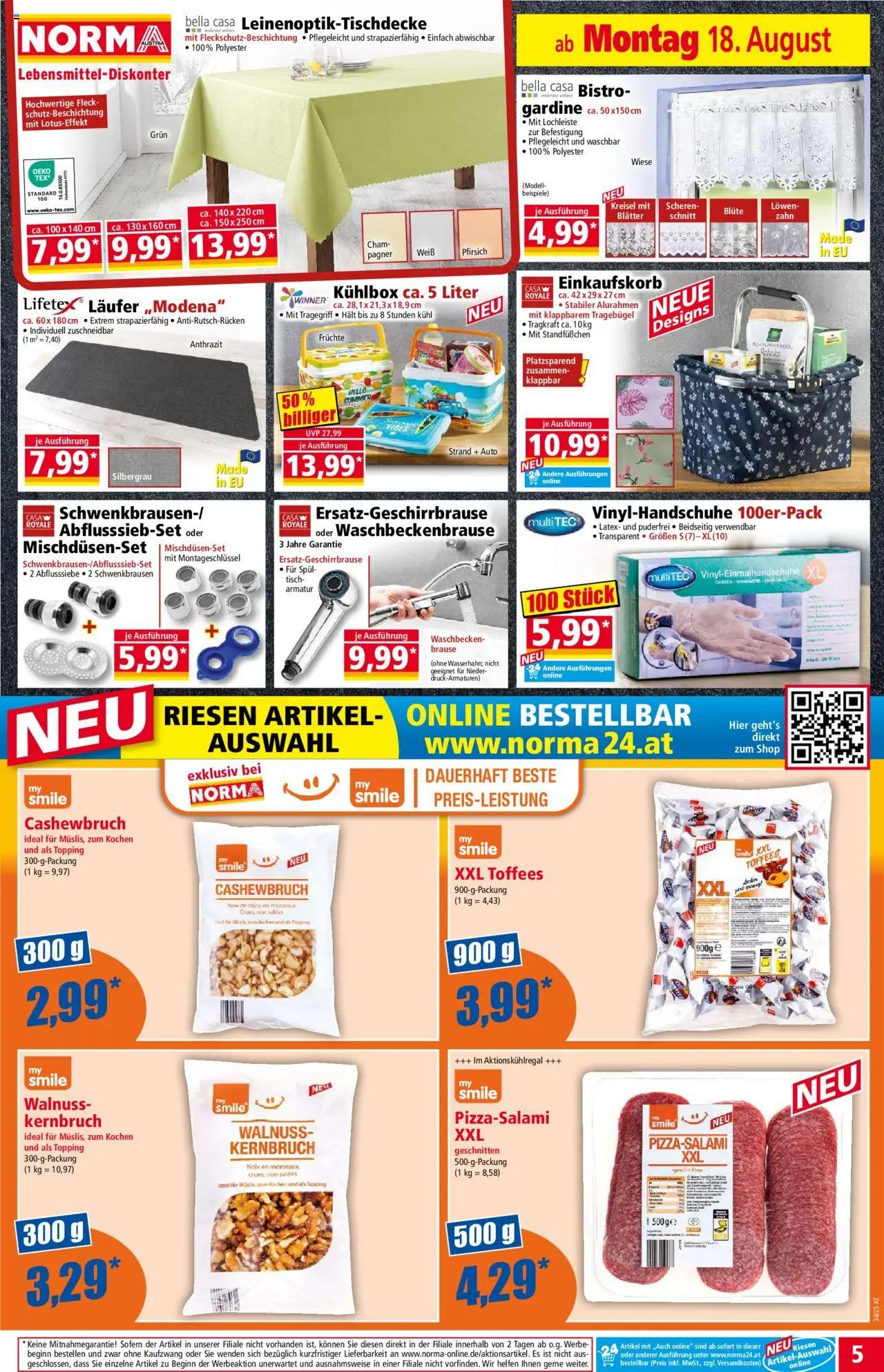 Norma Flugblatt gültig ab 18.08.2025 | Seite: 5 | Produkte: Pfirsich, Tisch, Waschbecken