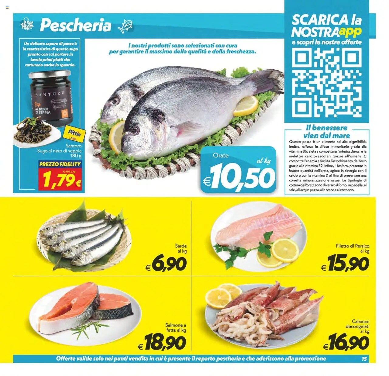 Volantino SuperConveniente del 13.06.2025 | Pagina: 15 | Prodotti: Salmone, Pesce, Calamari, Sugo