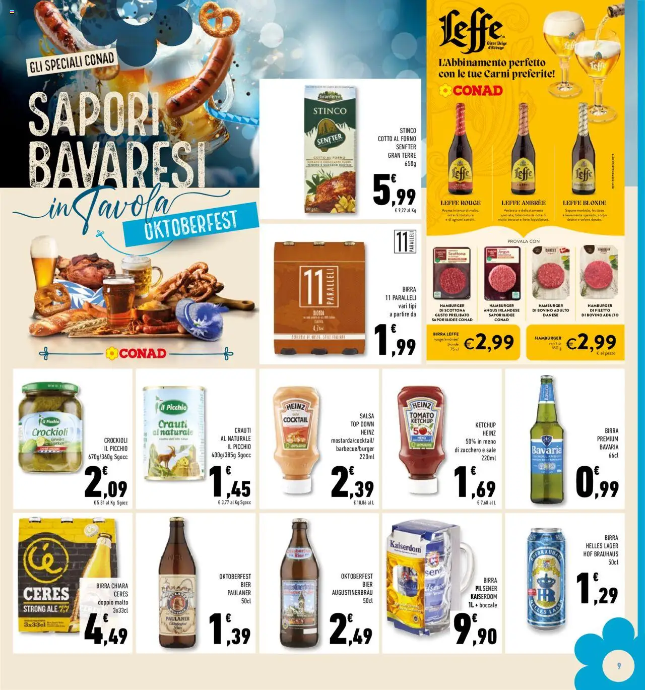 Volantino Conad del 24.09.2025 | Pagina: 9 | Prodotti: Bovino, Ketchup, Forno, Hamburger