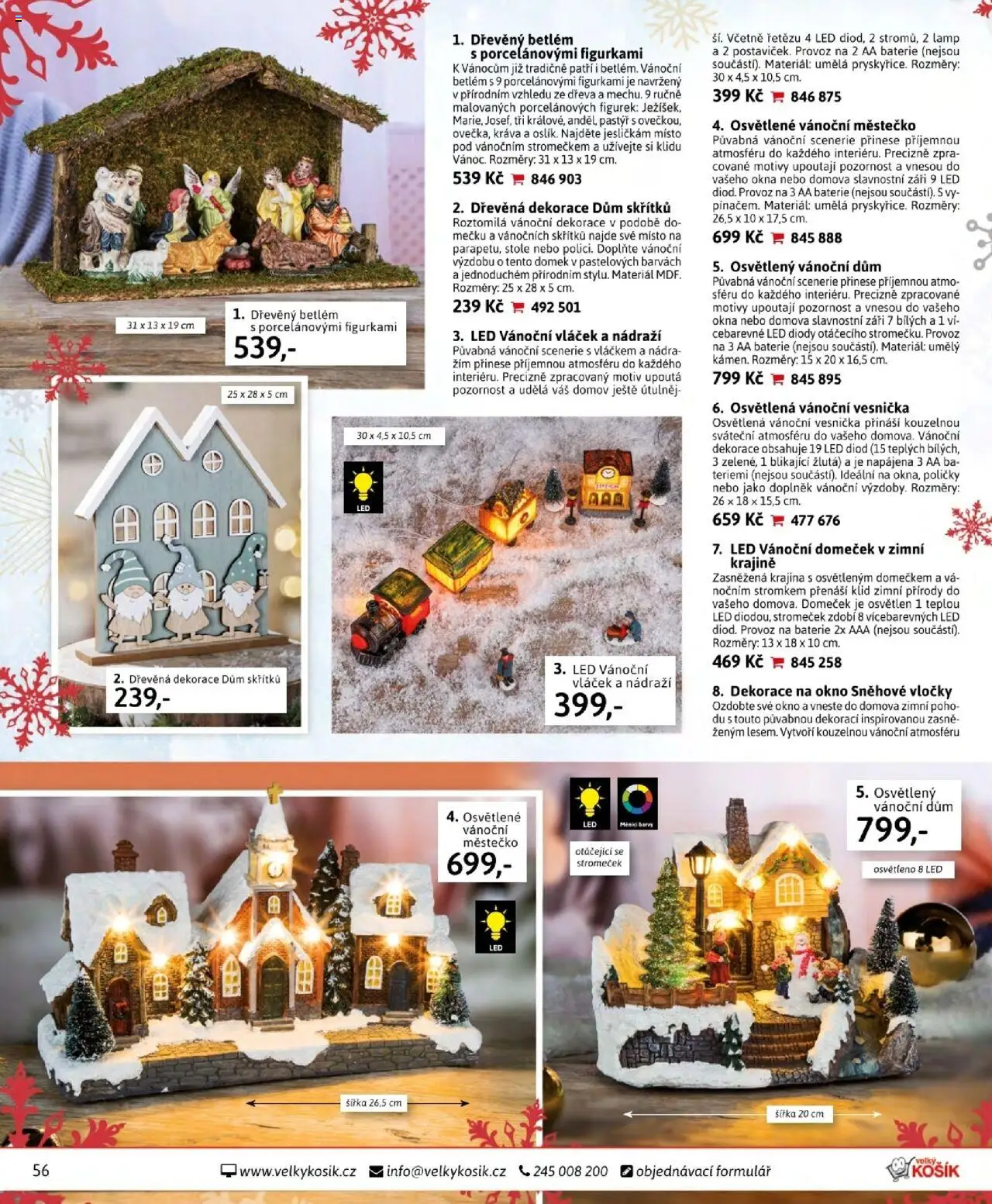 Velký Košík katalog říjen od 01.10.2025 | Strana: 56 | Produkty: Košík, Vločky, Vánoční dekorace, LED